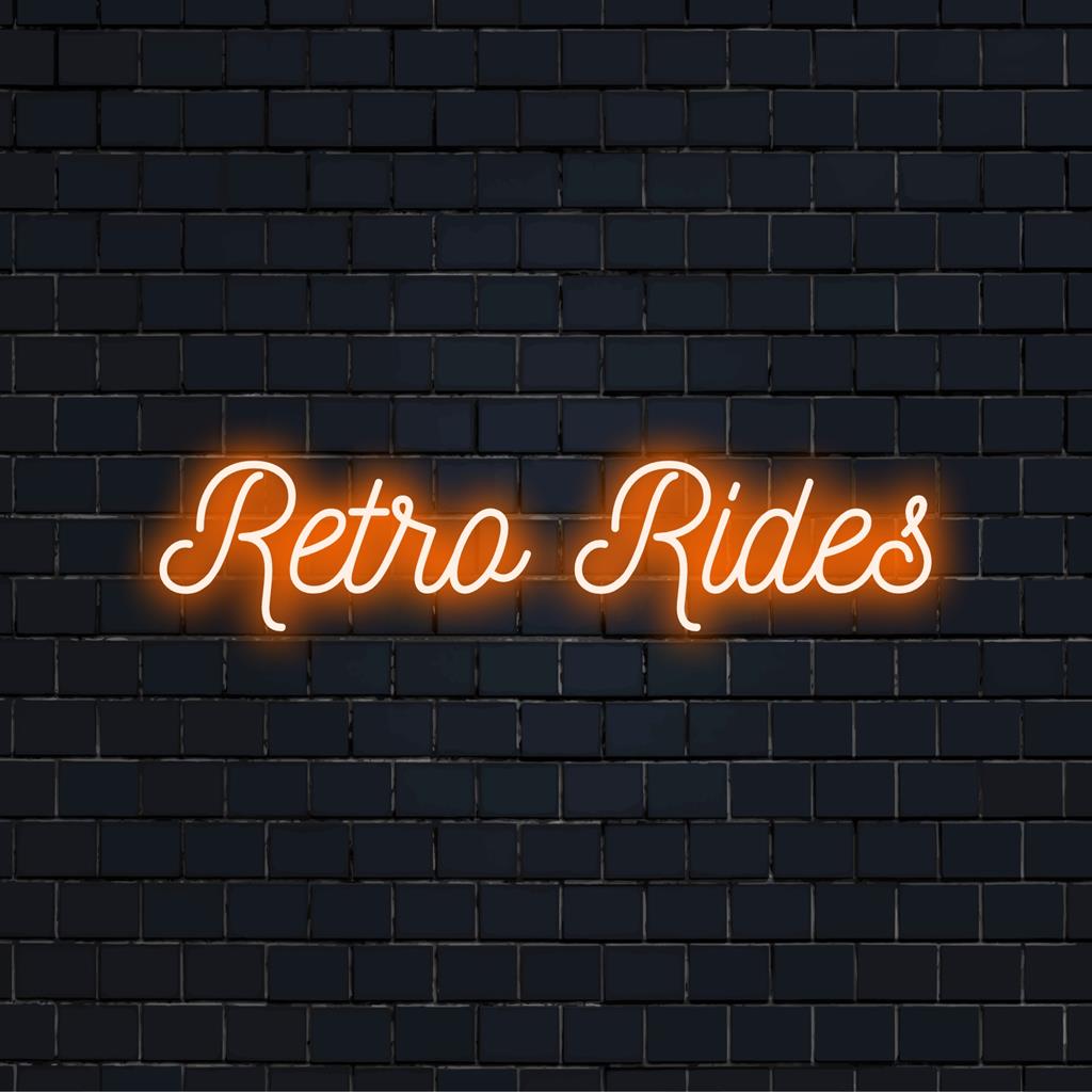 Vibrant Retro Rides LED neonskylt, lysande i klassisk stil. Perfekt neonljusdekor för bilentusiaster och vintageälskare.