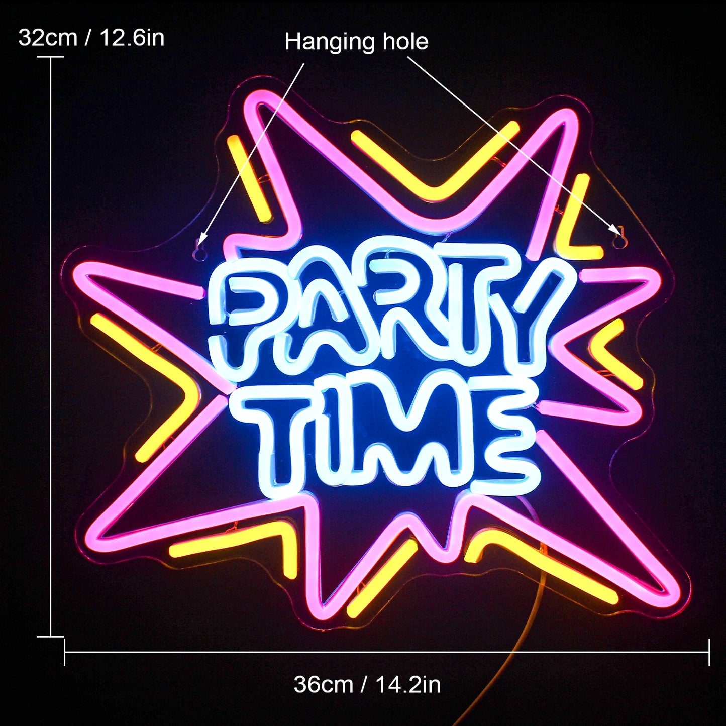Party Time 5V USB LED Neonskylt - Prisvärd