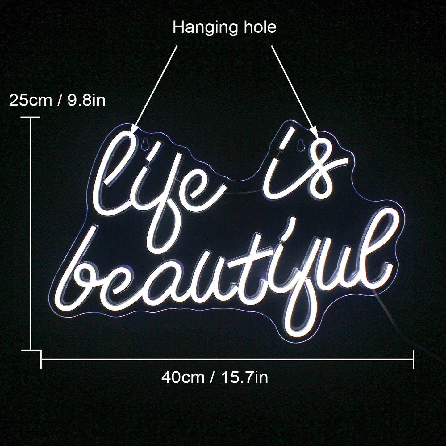 Life is Beautiful 5V USB LED Ljusskylt - Prisvärd
