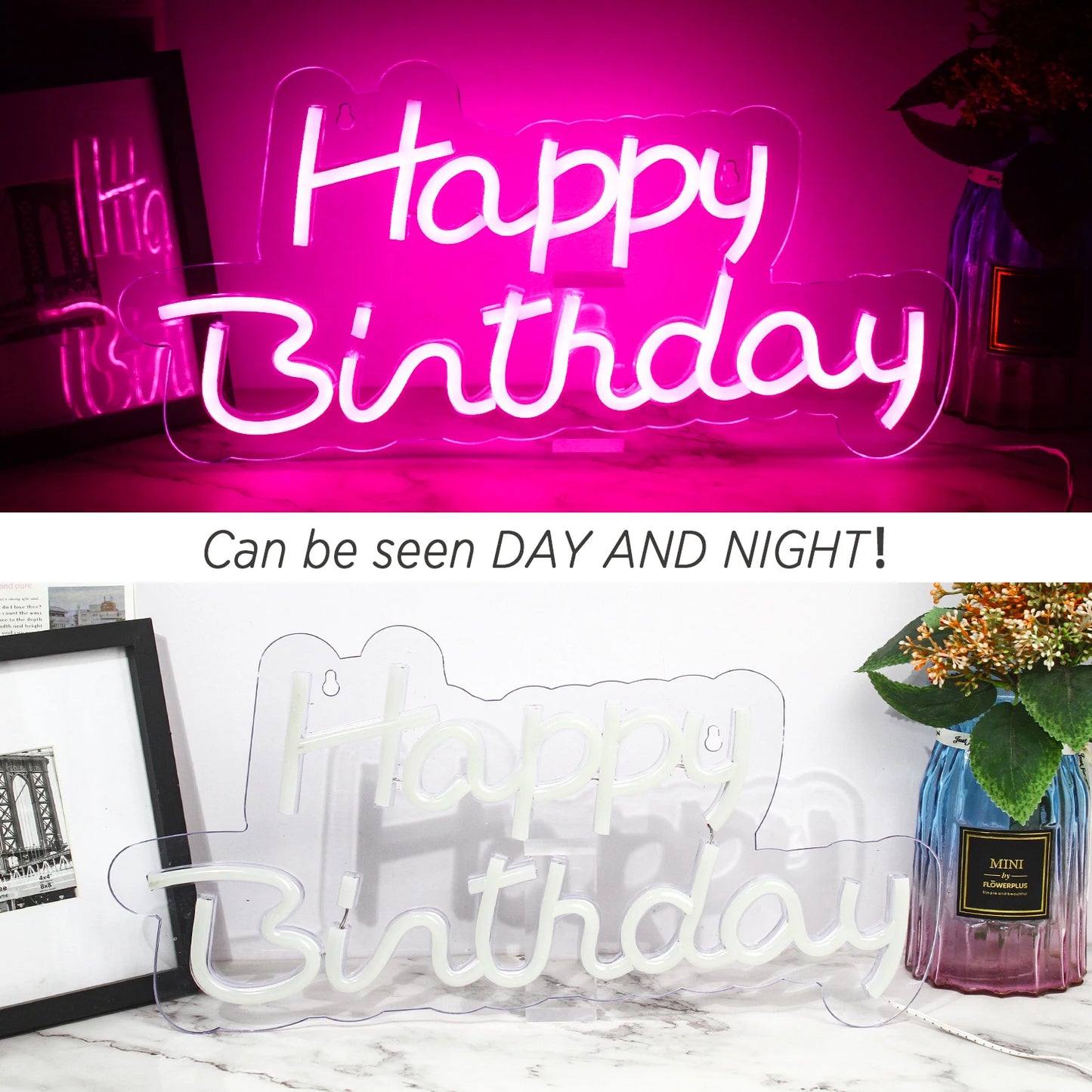 Happy Birthday 5V USB LED Ljusskylt - Prisvärd