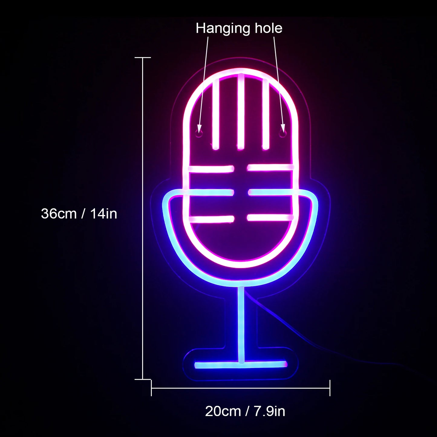 Mikrofon 5V USB LED Ljusskylt - Prisvänlig