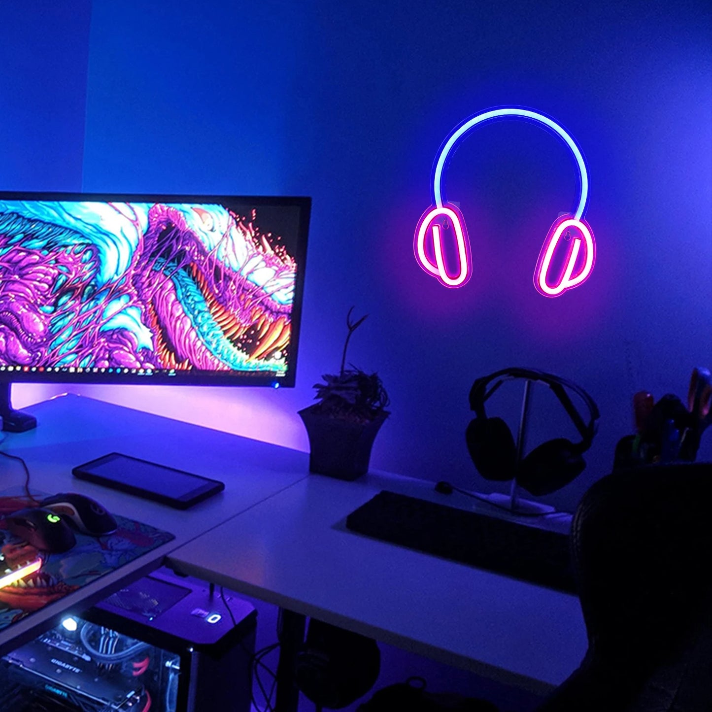 Hörlurar 5V USB LED Ljusskylt - Prisvänlig