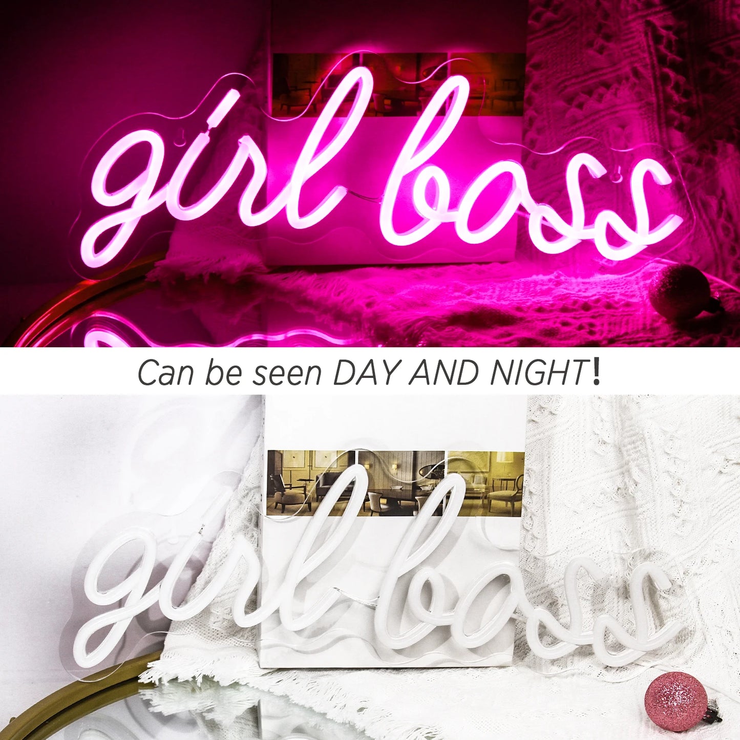 Girl Boss 5V USB LED Neonskylt - Prisvärd