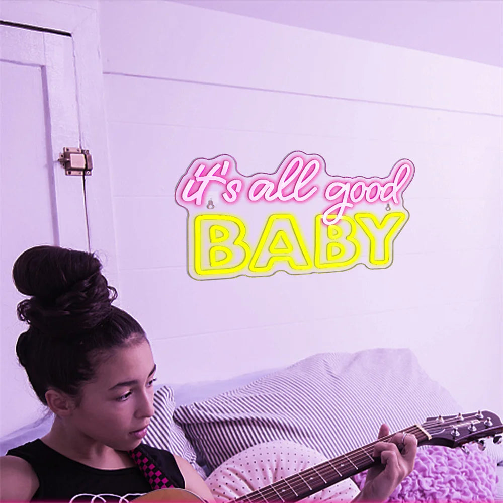 It's All Good Baby 5V USB LED Ljusskylt - Plånboksvänlig