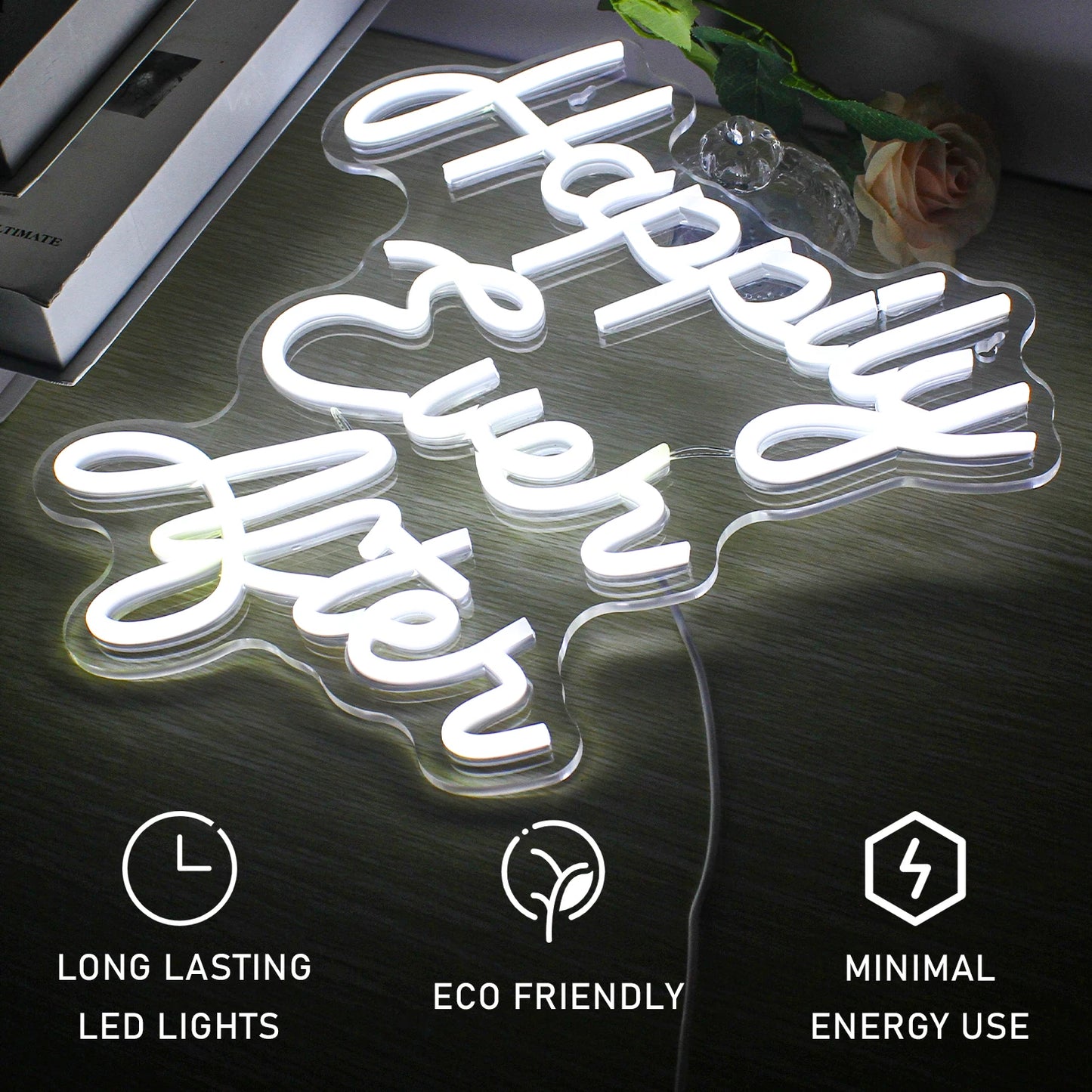Happily Ever After 5V USB LED Neonskylt - Budgetvänlig