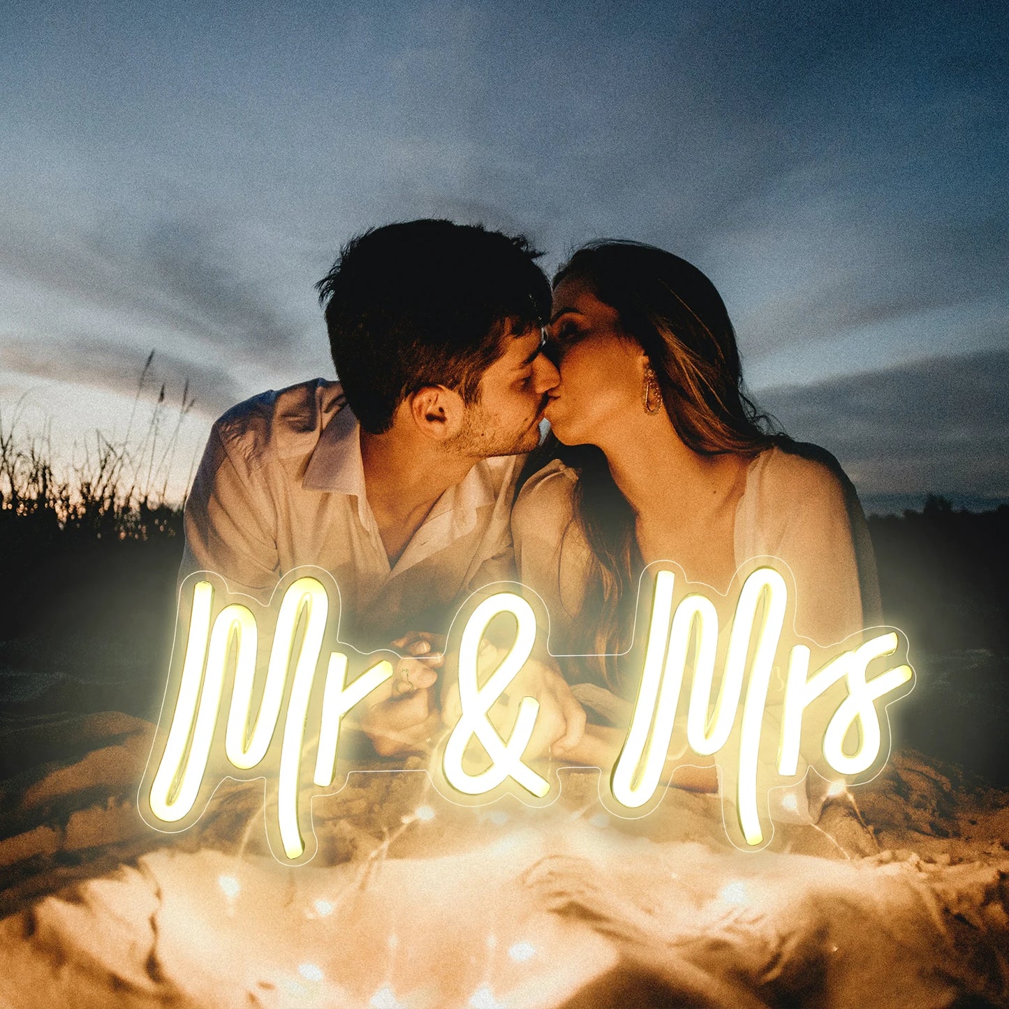 Mr & Mrs 5V USB LED Ljusskylt - Budgetvänlig