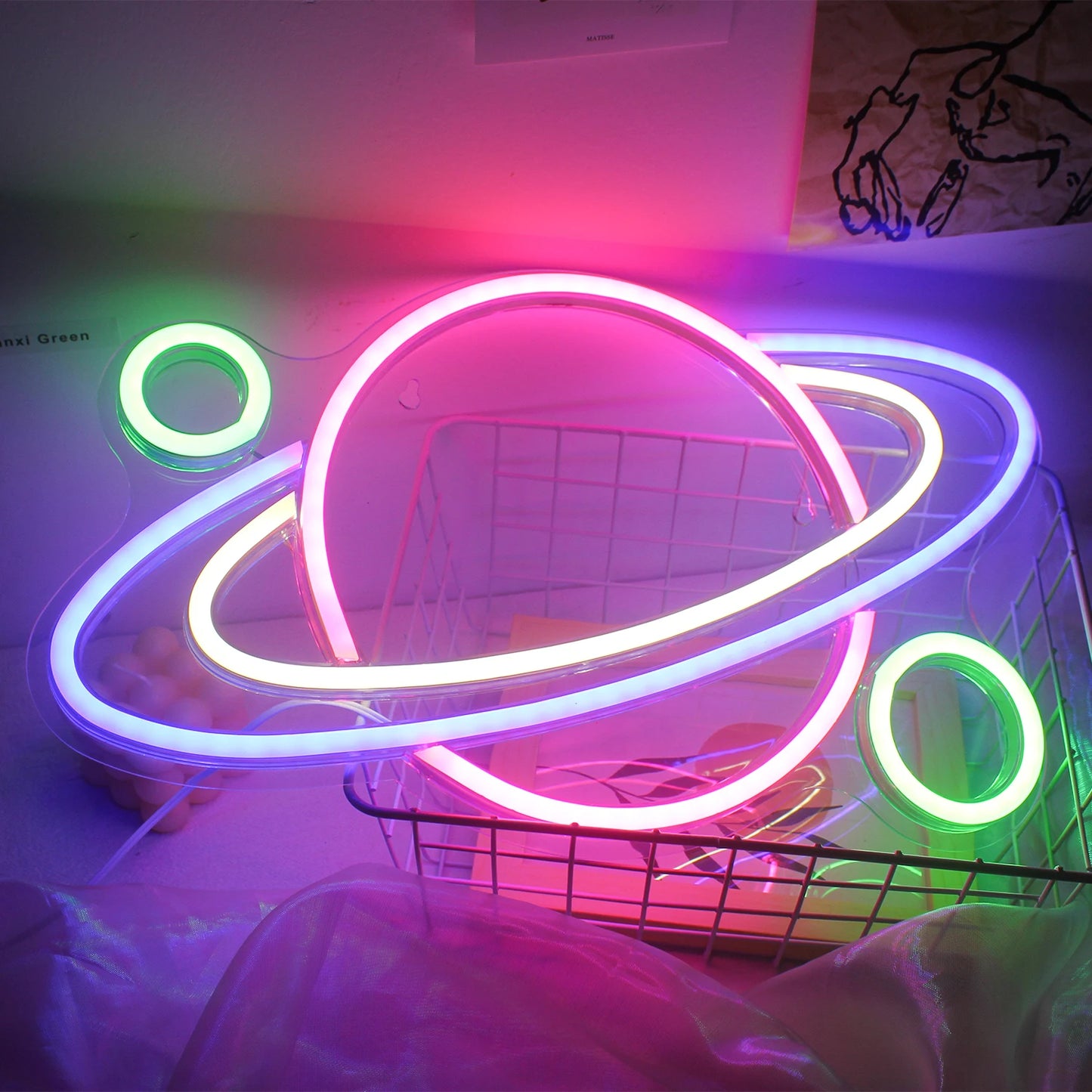 Planet 5V USB LED Ljusskylt - Budgetvänlig