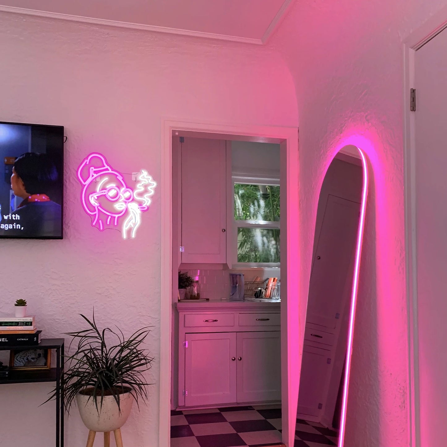 Flicka Röker 5V USB LED Ljusskylt - Plånboksvänlig