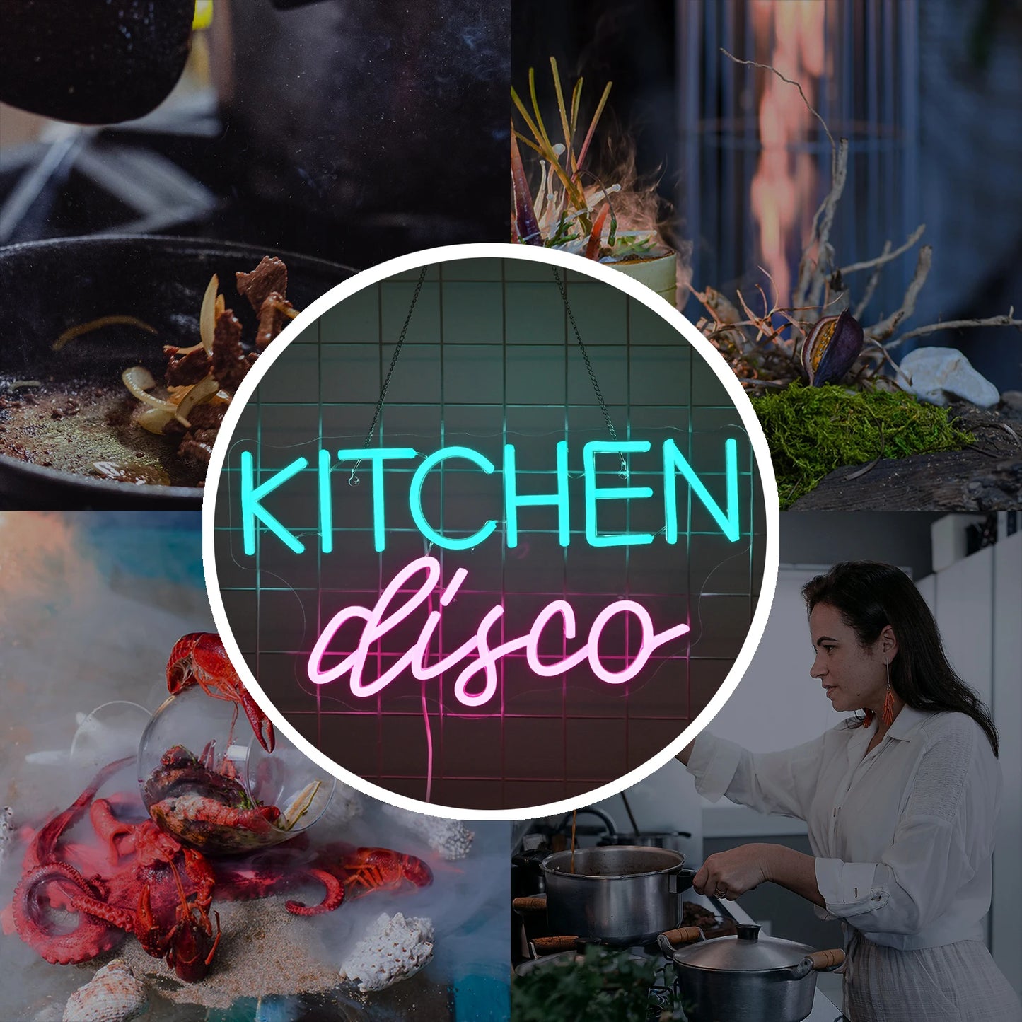 Kitchen Disco 5V Mini USB LED Neonskylt - Budgetvänlig