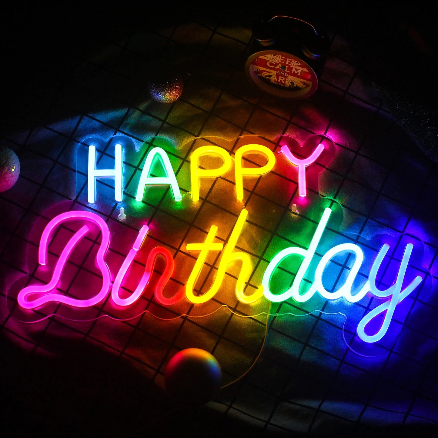 Happy Birthday 5V USB LED Ljusskylt - Budgetvänlig