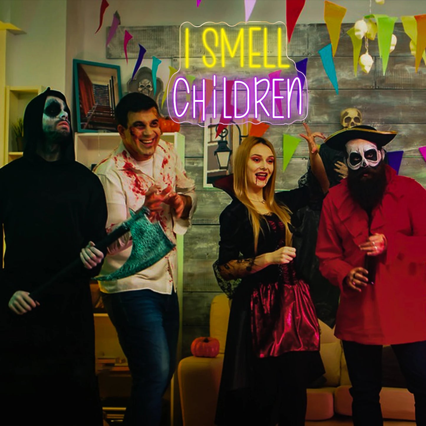 Halloween Party Dekor 5V USB LED Ljusskylt - Prisvänlig