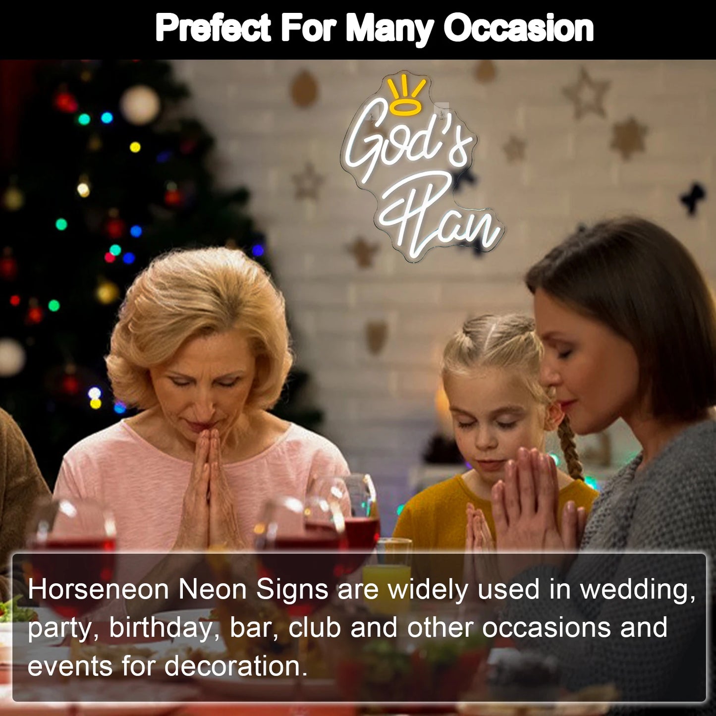 Guds Plan Bokstäver 5V USB LED Neonskylt - Budgetvänlig