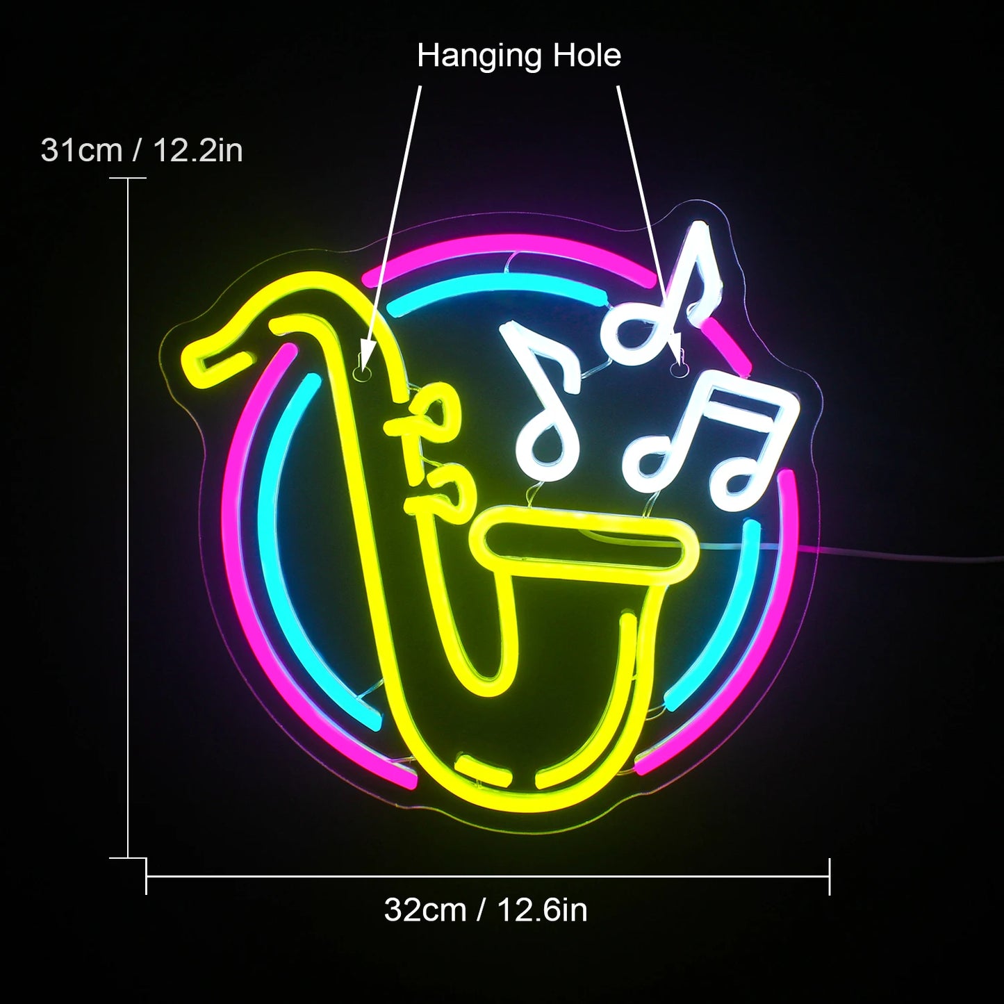 Saxofon 5V USB LED Ljusskylt - Prisvärd