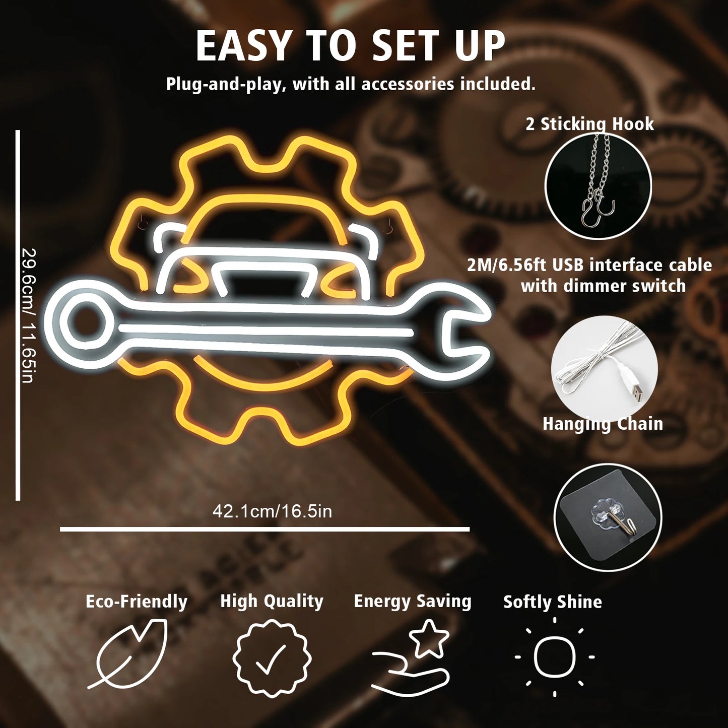 Garage 5V USB LED Ljusskylt - Prisvänlig