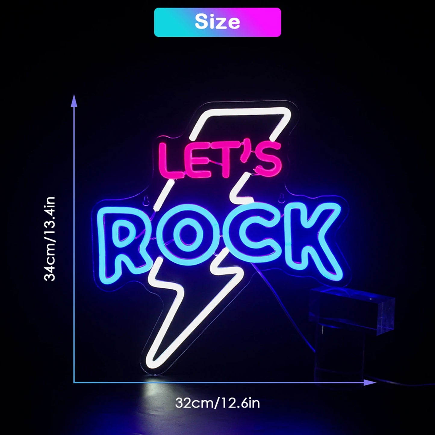 Let's Rock 5V USB LED Ljusskylt - Prisvänlig