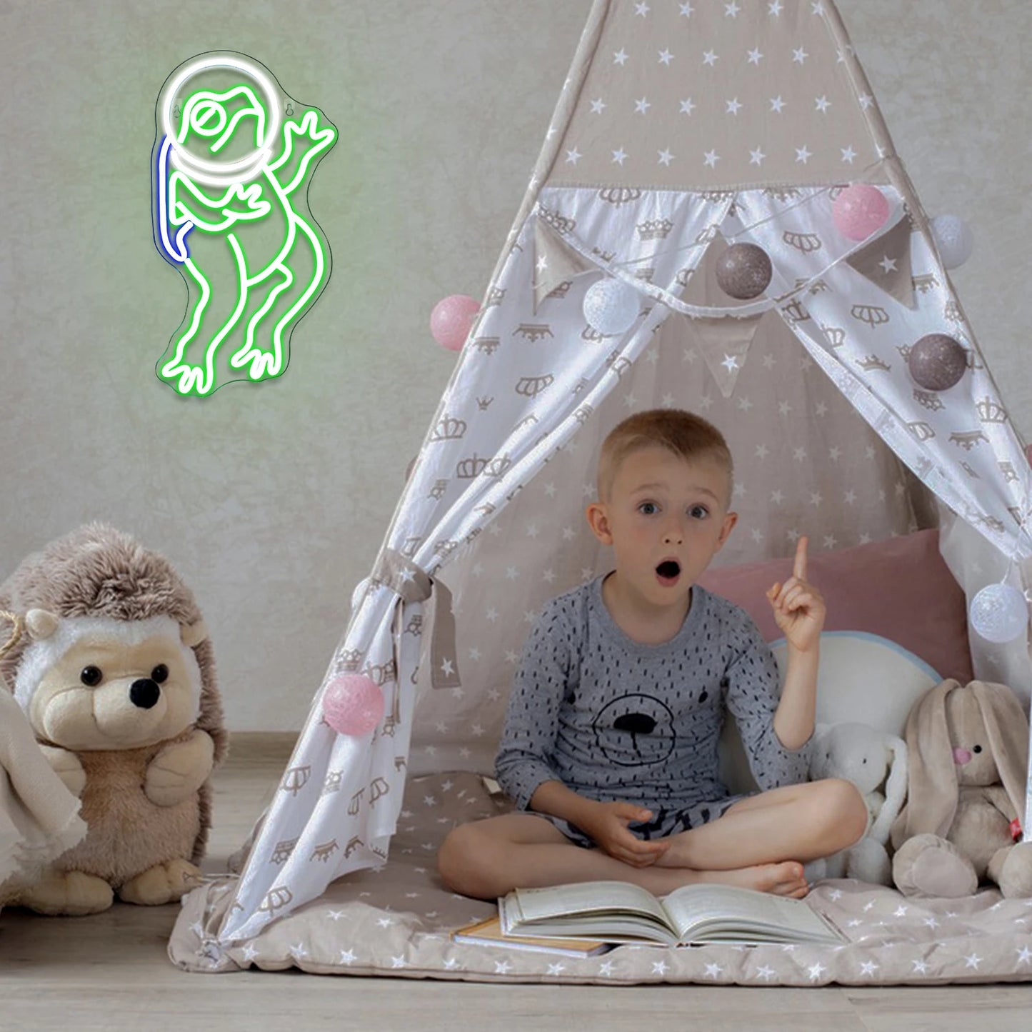 Grön Groda 5V USB LED Neonskylt - Prisvänlig