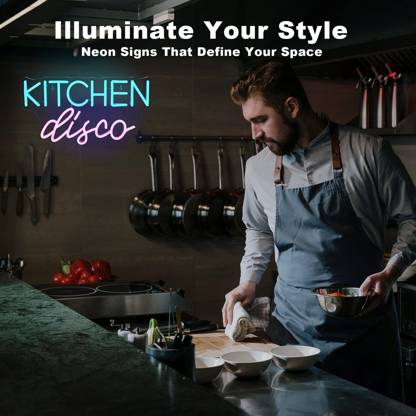 Kitchen Disco 5V Mini USB LED Neonskylt - Budgetvänlig