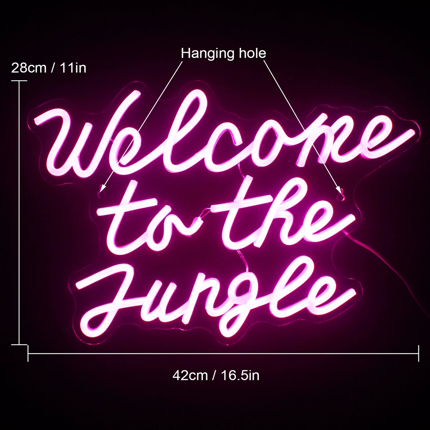 Welcome to the Jungle 5V USB LED Ljusskylt - Prisvänlig