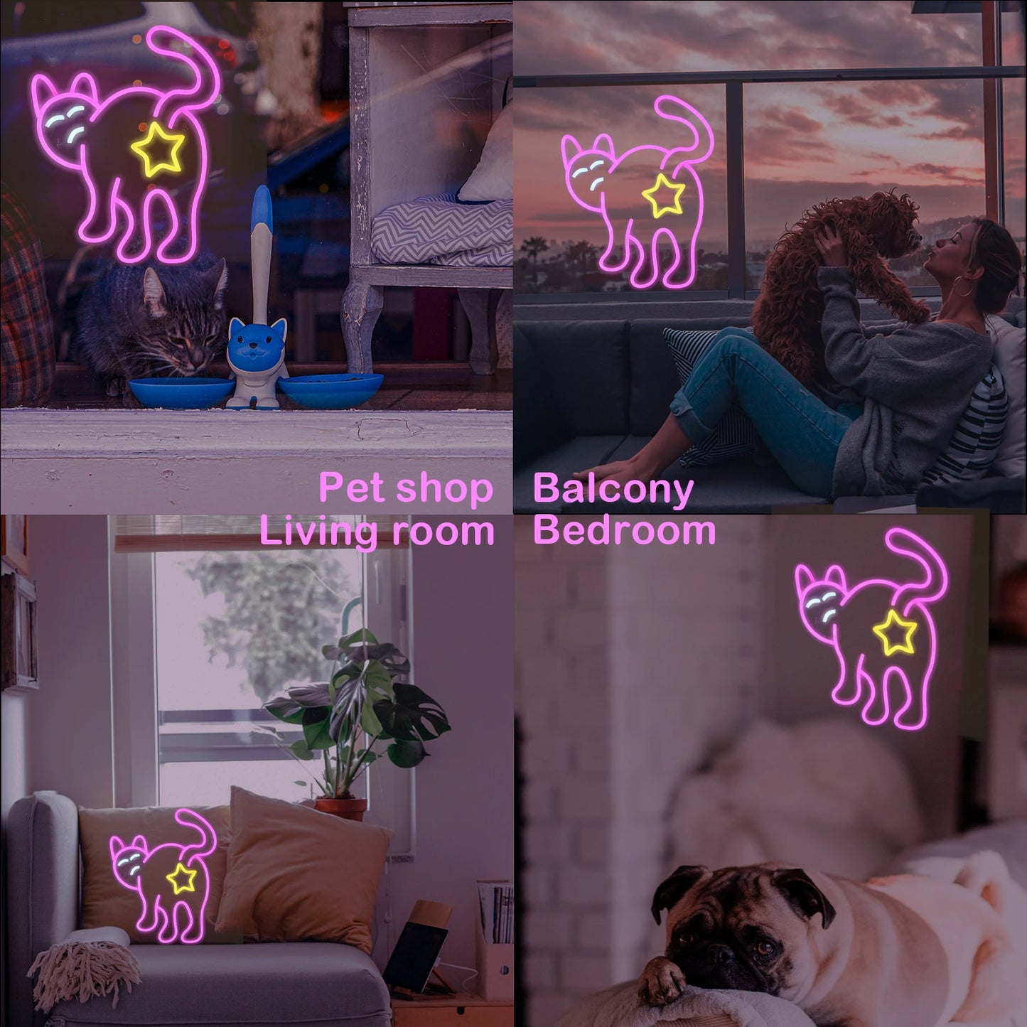 Katt 5V USB LED Ljusskylt - Prisvänlig