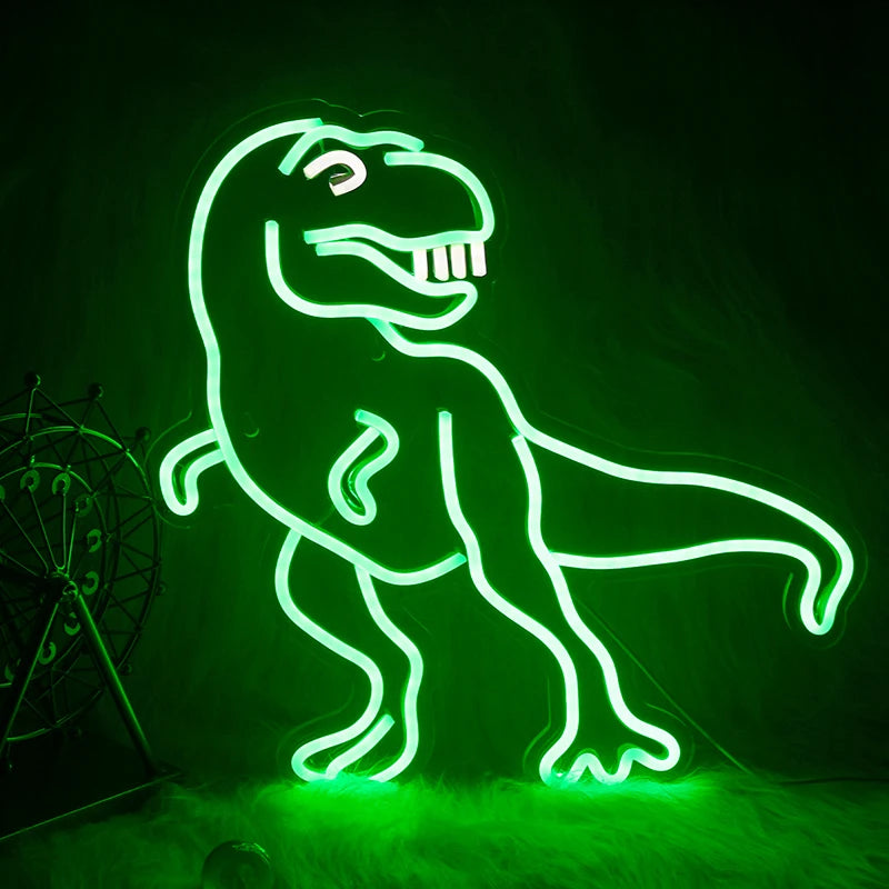 Theartneon Roliga Dinosaurier 5V Mini USB LED Neonskylt - Budgetvänlig