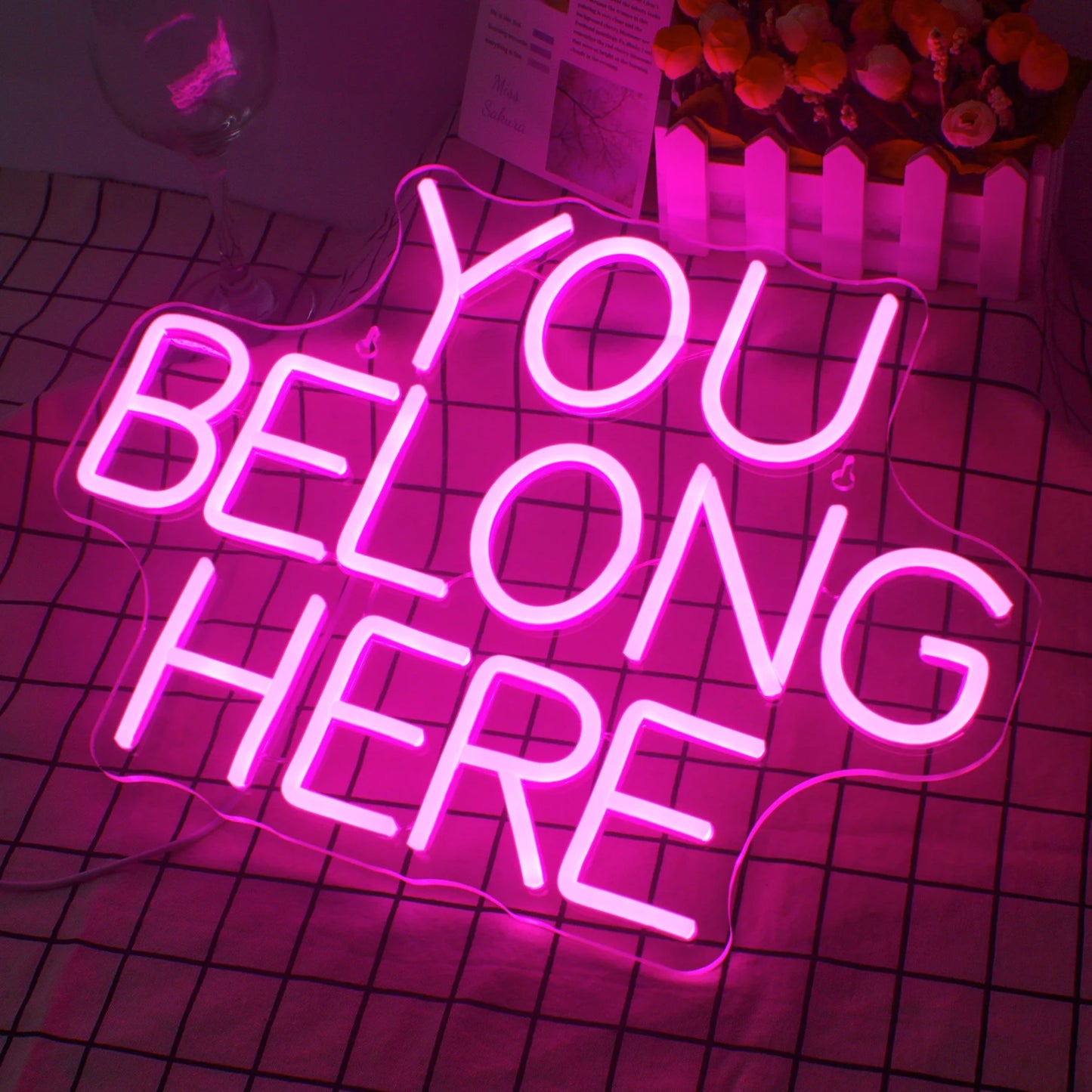 You Belong Here 5V USB LED Neonskylt - Prisvärd