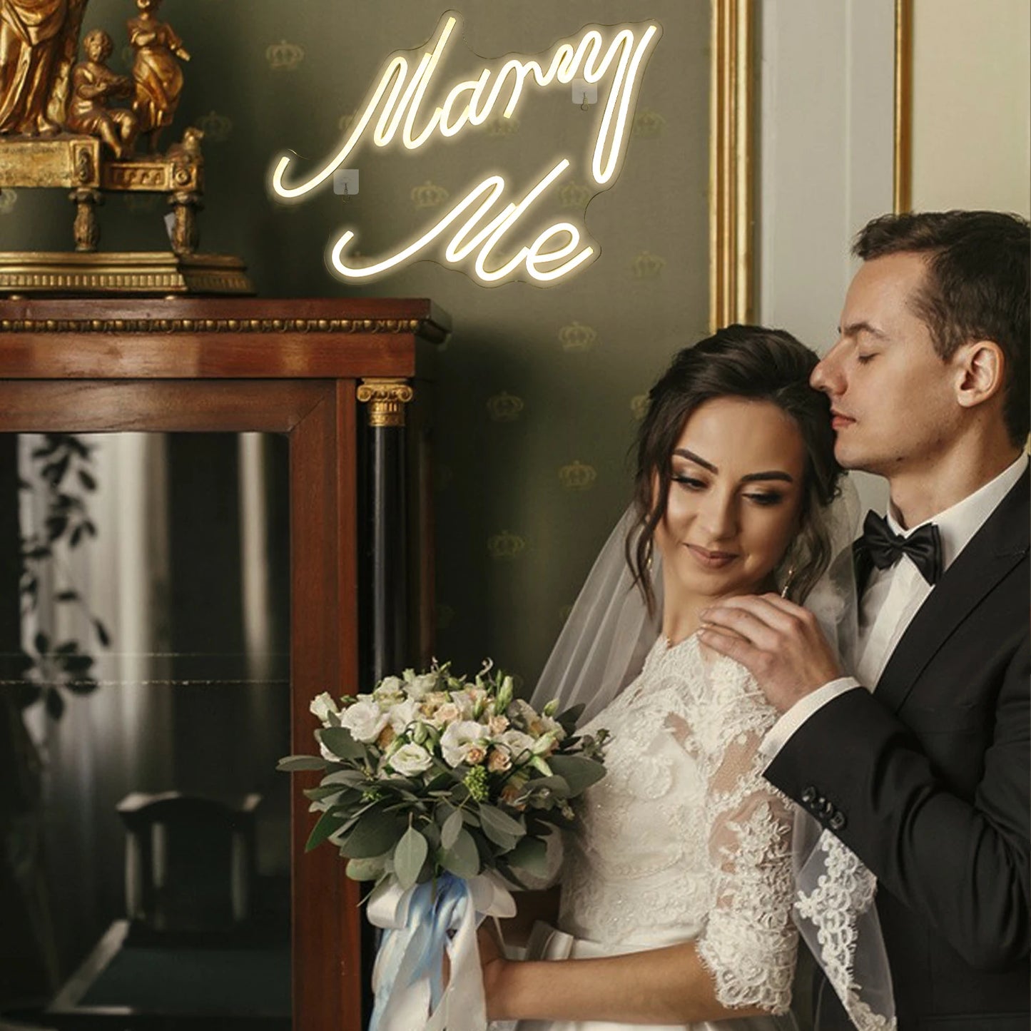 Marry Me 5V USB LED Ljusskylt - Prisvärd
