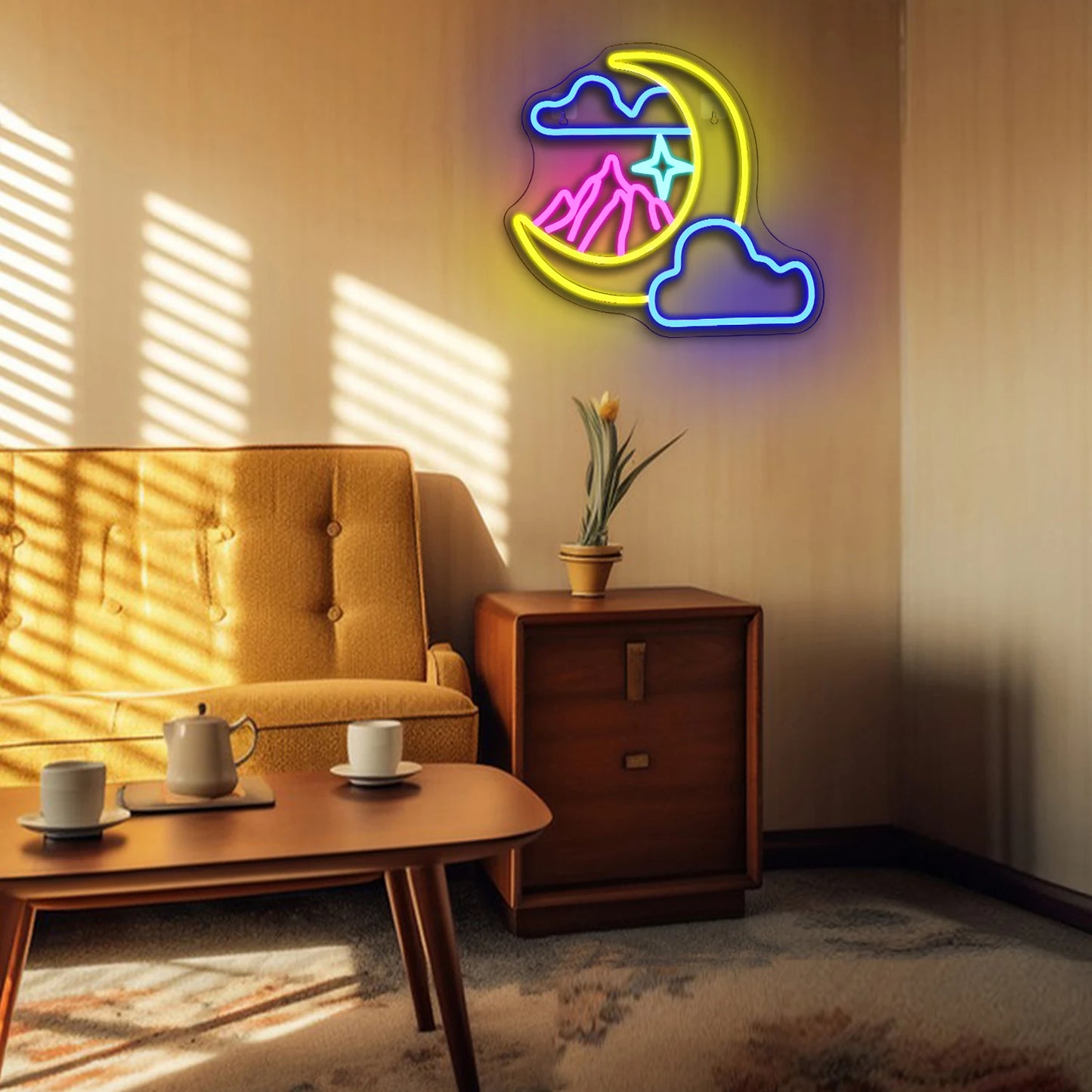 Moon Cloud 5V Mini USB LED Neonskylt - Budgetvänlig