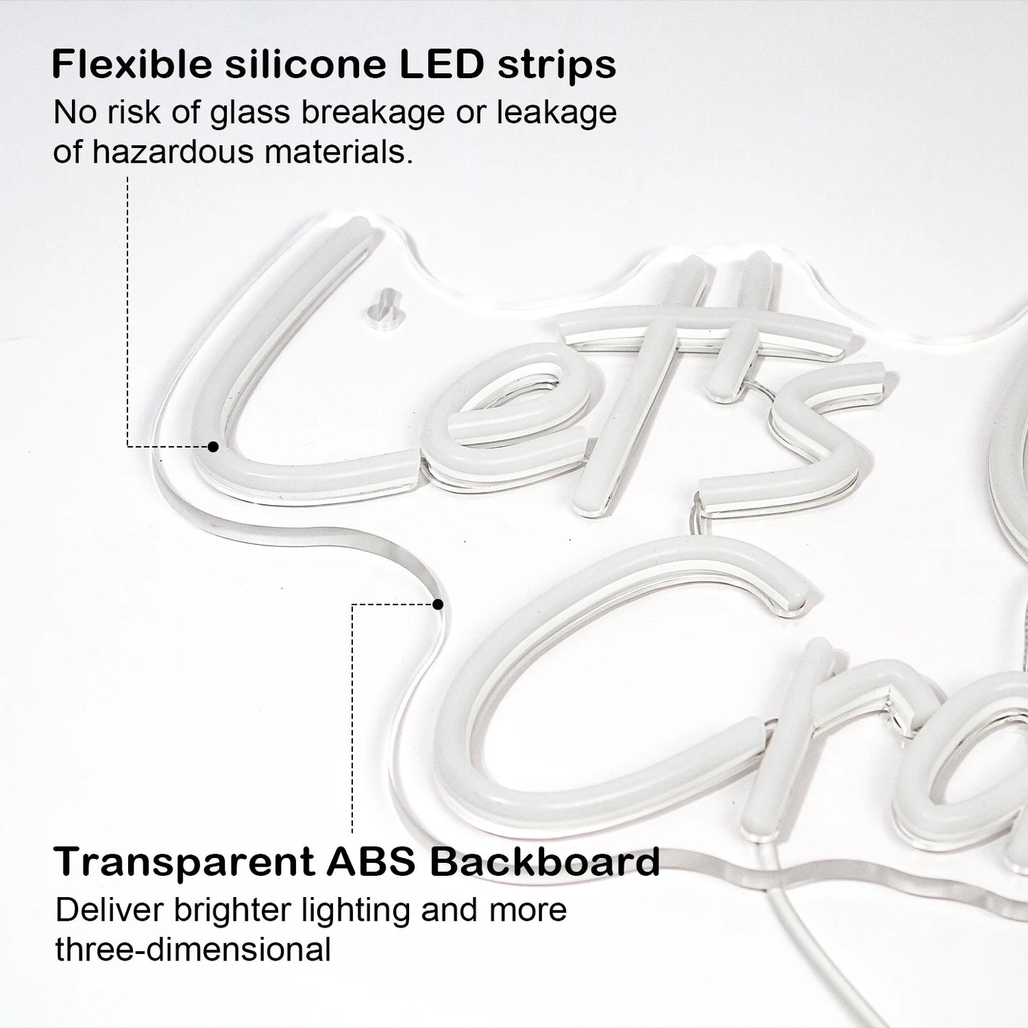 Let's Glow Crazy 5V USB LED Ljusskylt - Prisvärd