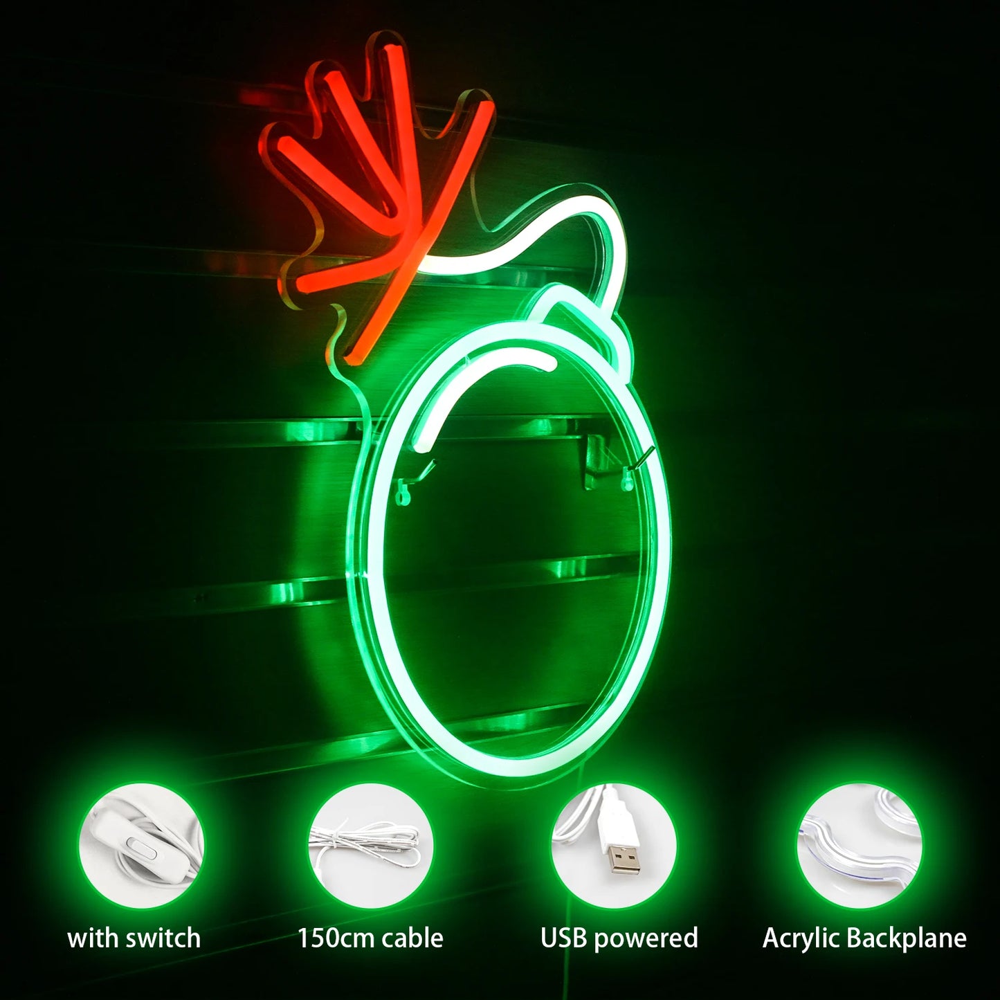 Grön 5V USB LED Ljusskylt - Prisvärd
