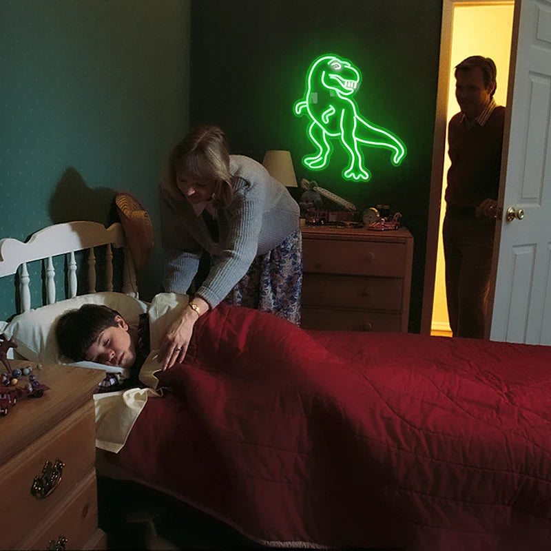 Roliga Dinosaurier 5V USB LED Neonskylt - Prisvänlig