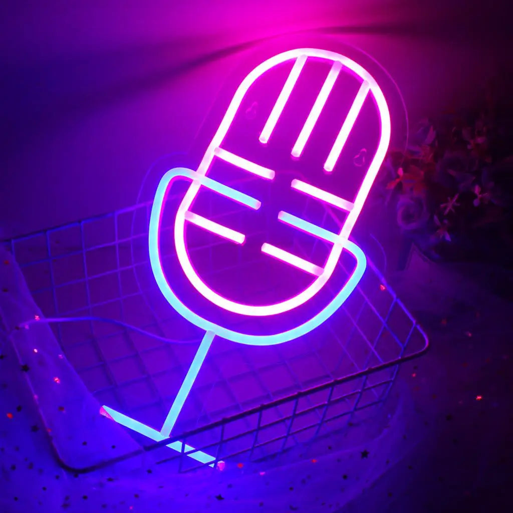 Mikrofon 5V USB LED Ljusskylt - Prisvänlig