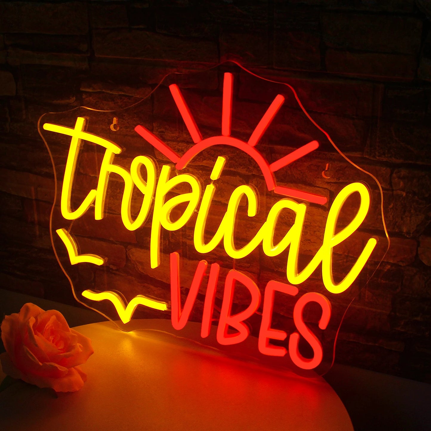 Tropical Vibes 5V USB LED Ljusskylt - Prisvänlig