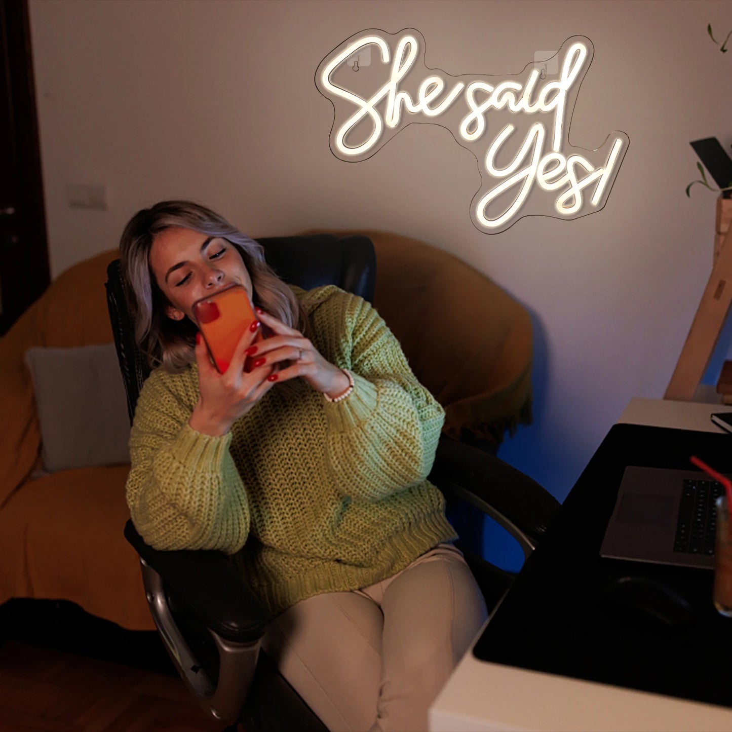 She Said Yes 5V USB LED Neonskylt - Prisvänlig
