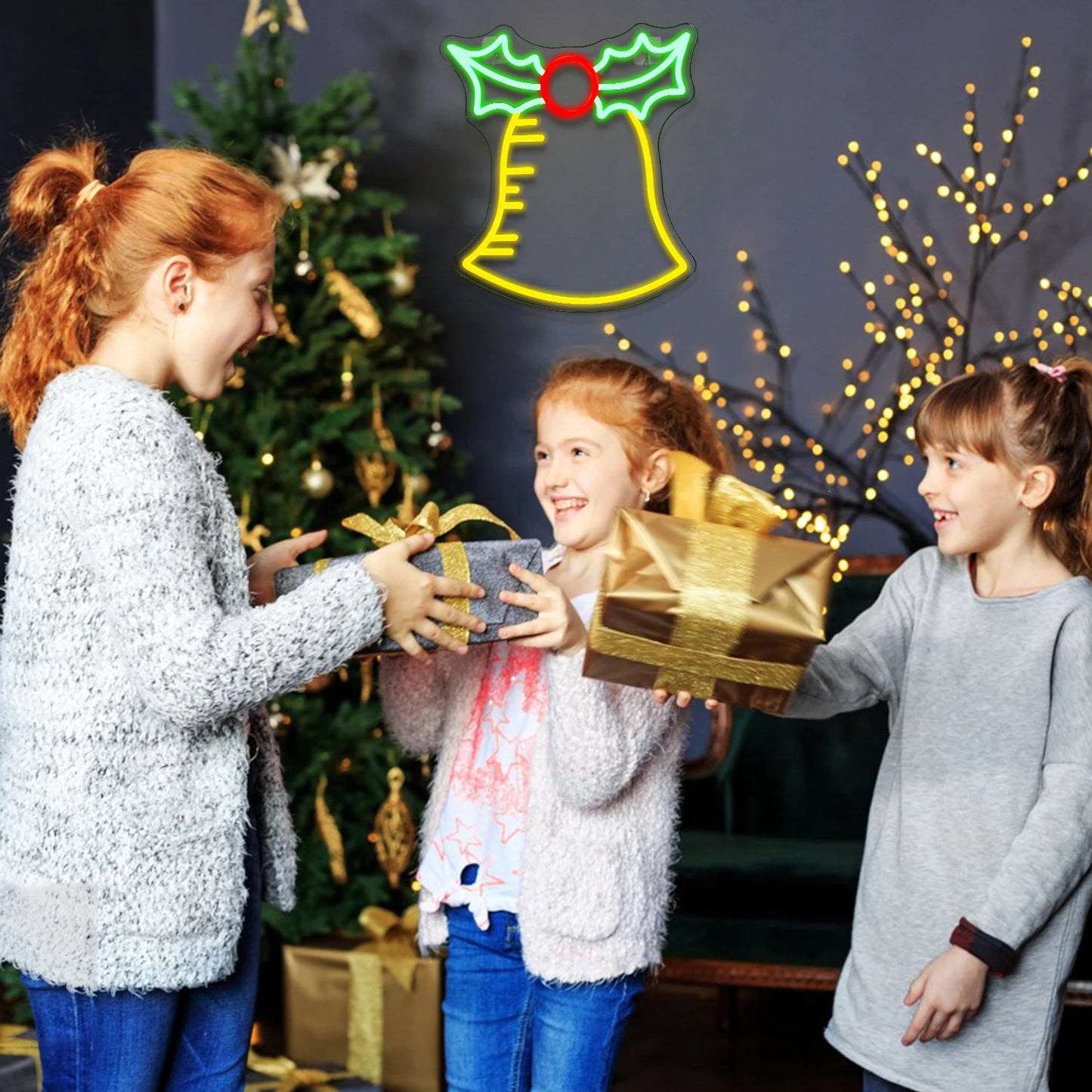 Klocka God Jul 5V USB LED Ljusskylt - Prisvänlig