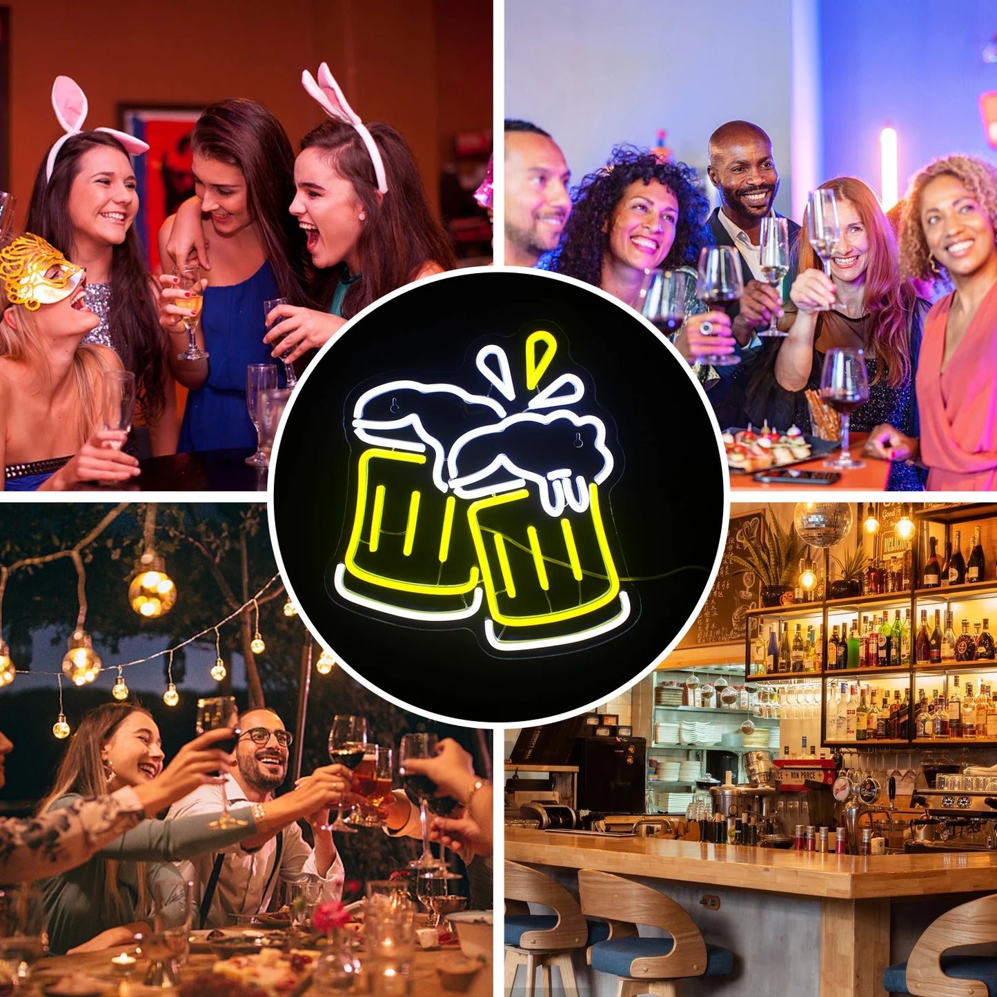 Öl Skål 5V USB LED Ljusskylt - Prisvärd