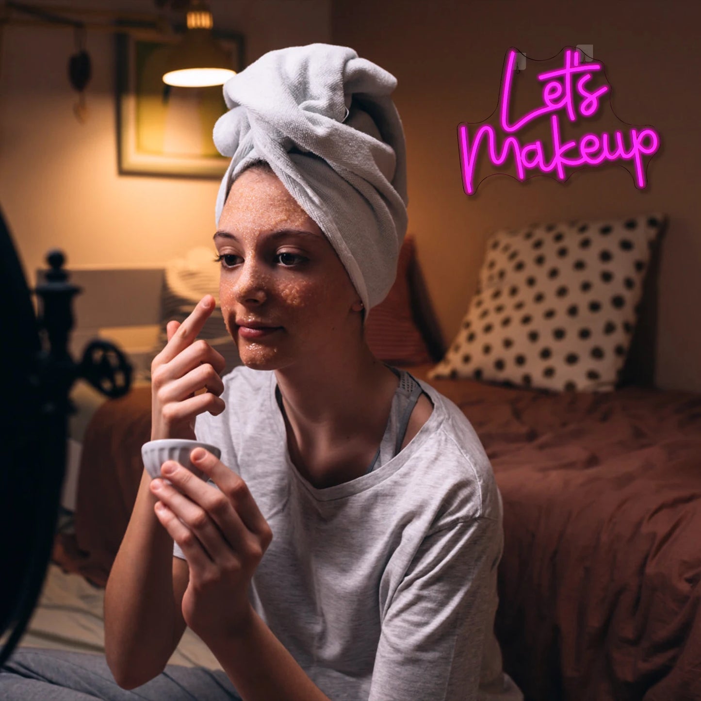 Let's Makeup 5V USB LED Ljusskylt - Prisvärd
