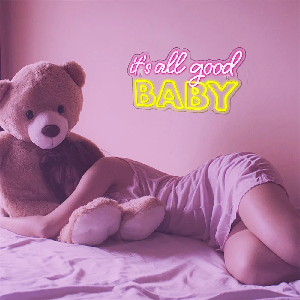 It's All Good Baby 5V USB LED Ljusskylt - Plånboksvänlig