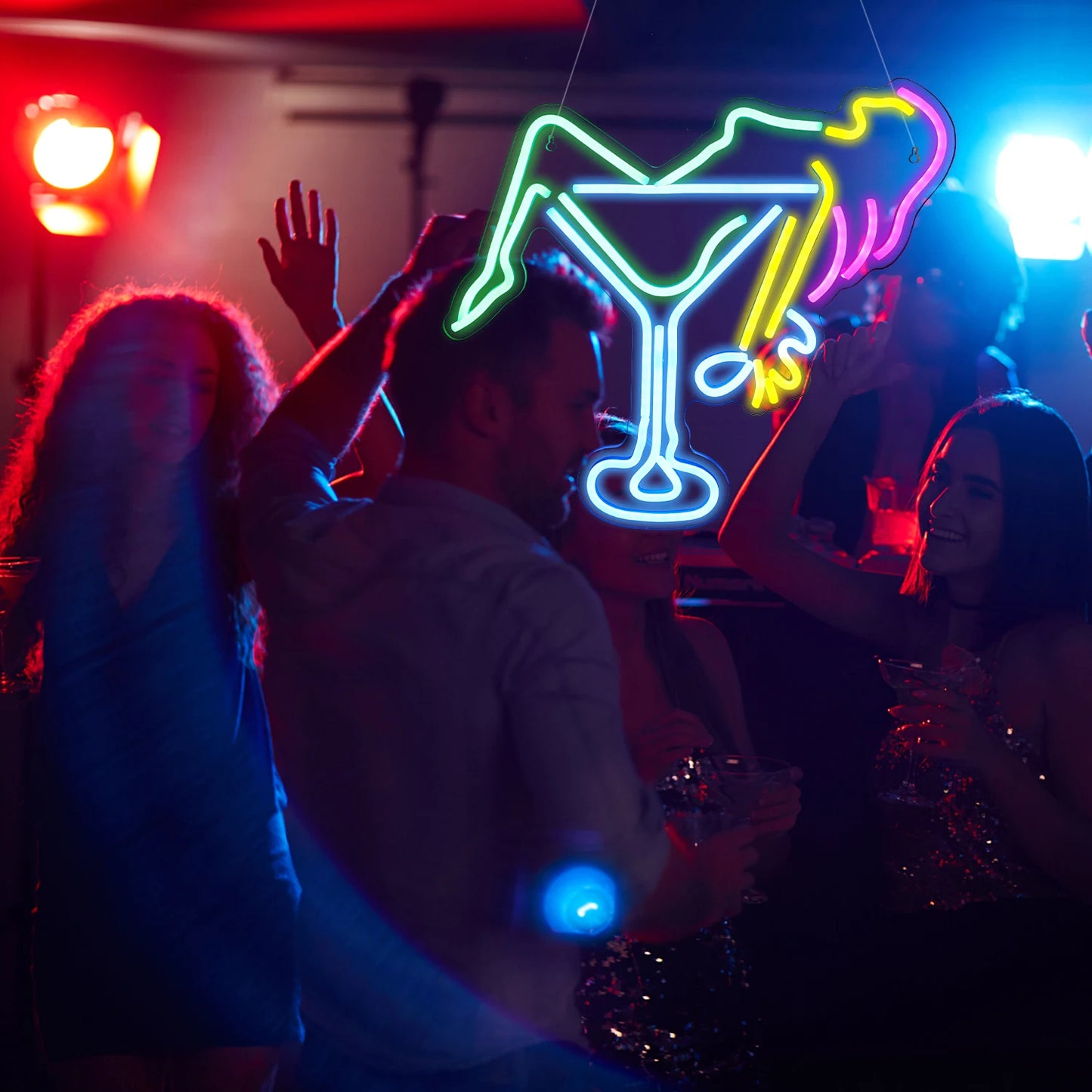 Kvinnor Vinglas 5V USB LED Ljusskylt - Budgetvänlig