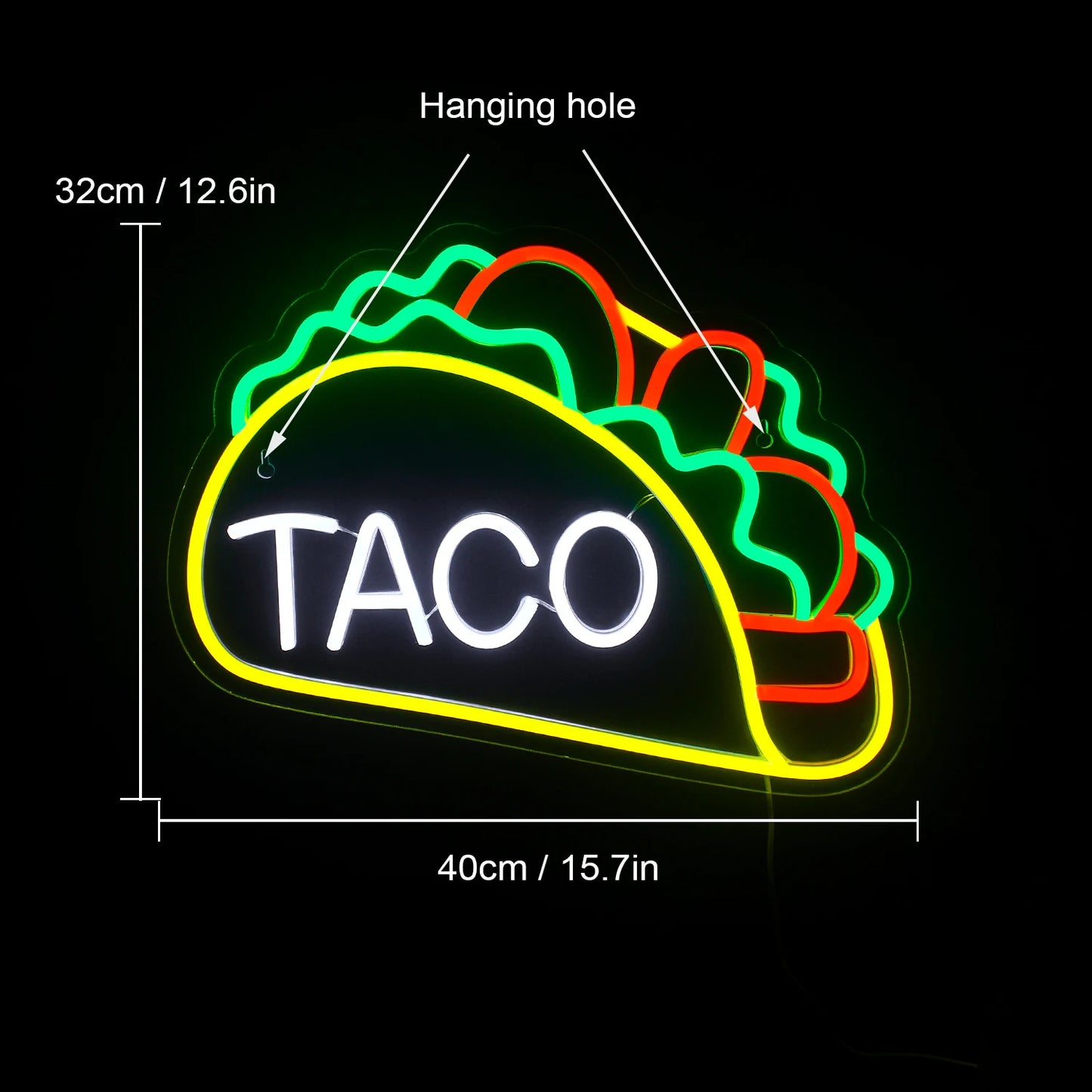 Tacos 5V USB LED Neonskylt - Budgetvänlig