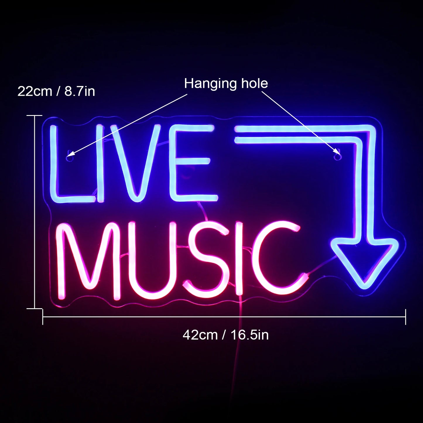Live Music 5V USB LED Ljusskylt - Budgetvänlig