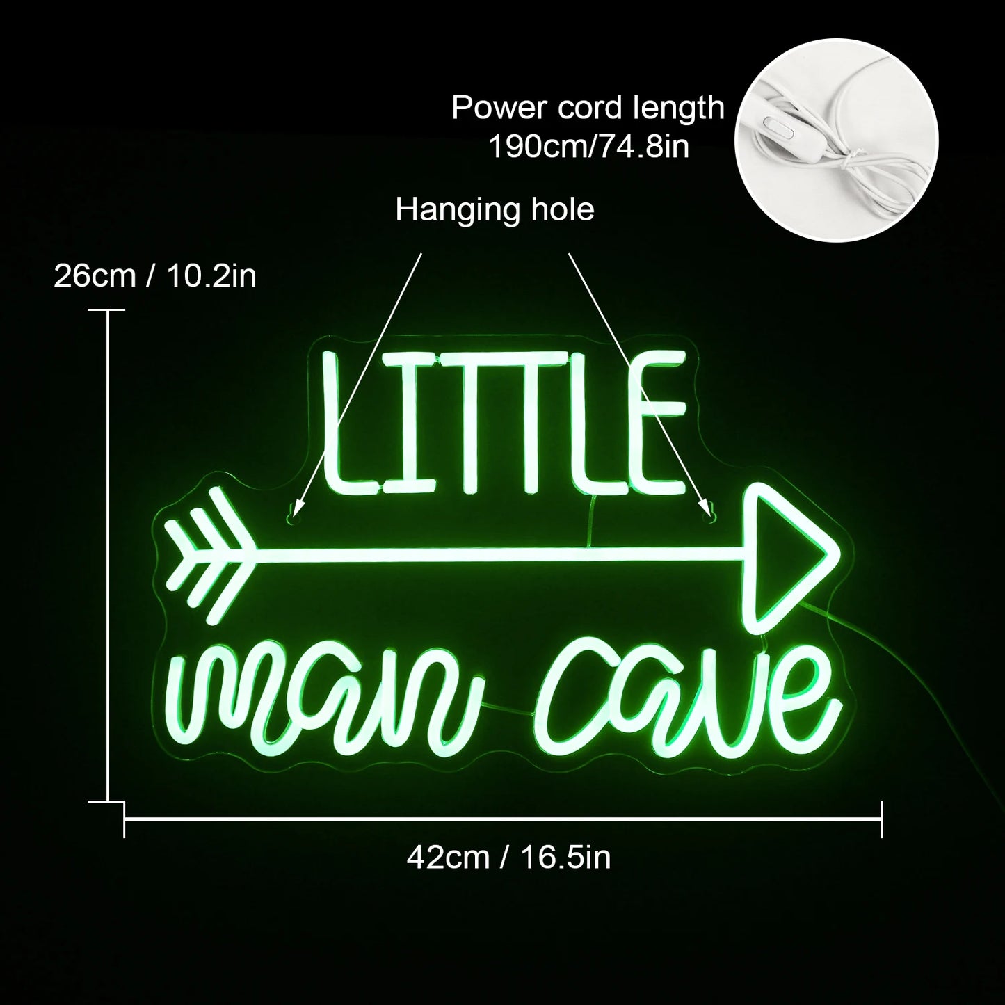 Man Cave 5V USB LED Neonskylt - Prisvärd