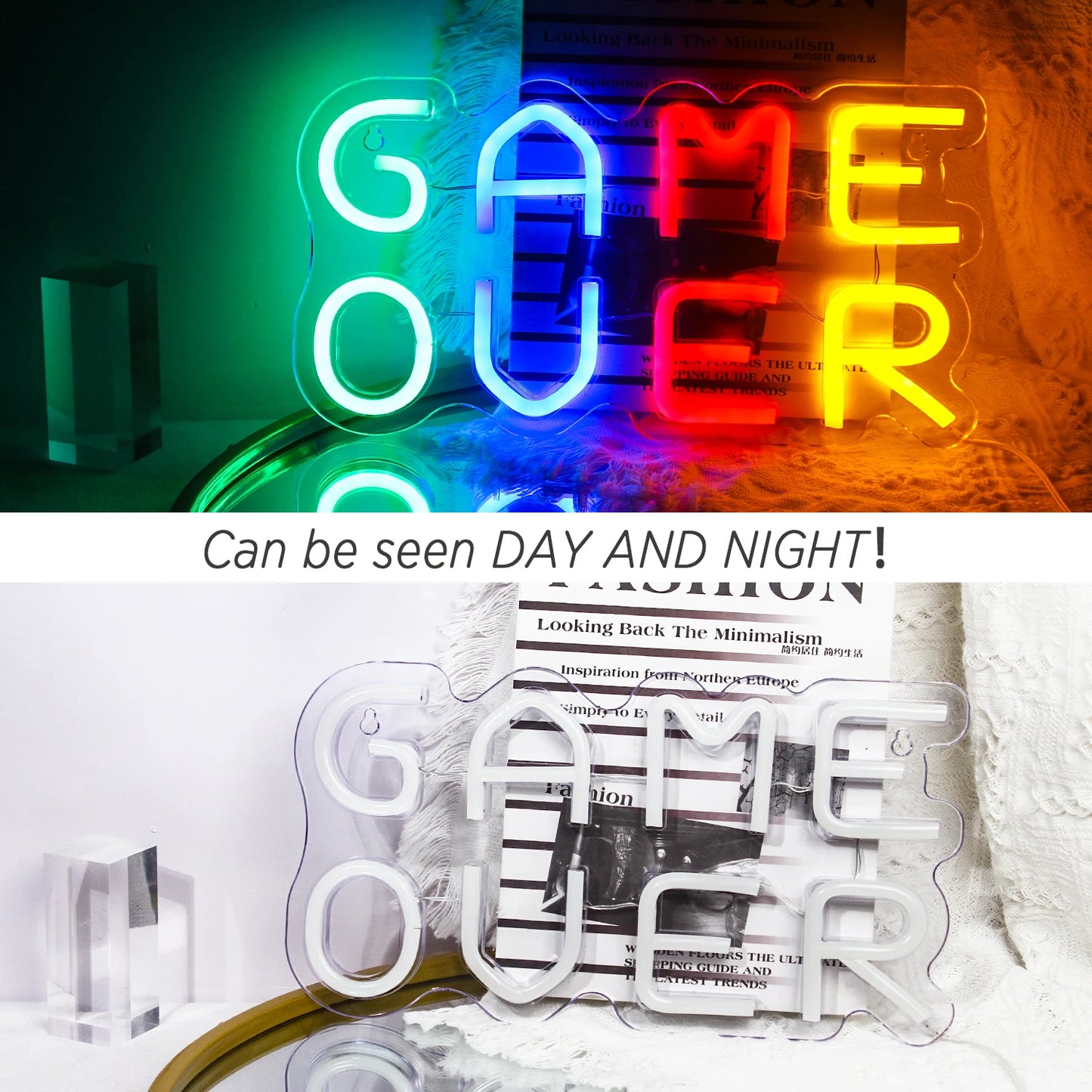 Game Over 5V USB LED Ljusskylt - Prisvänlig