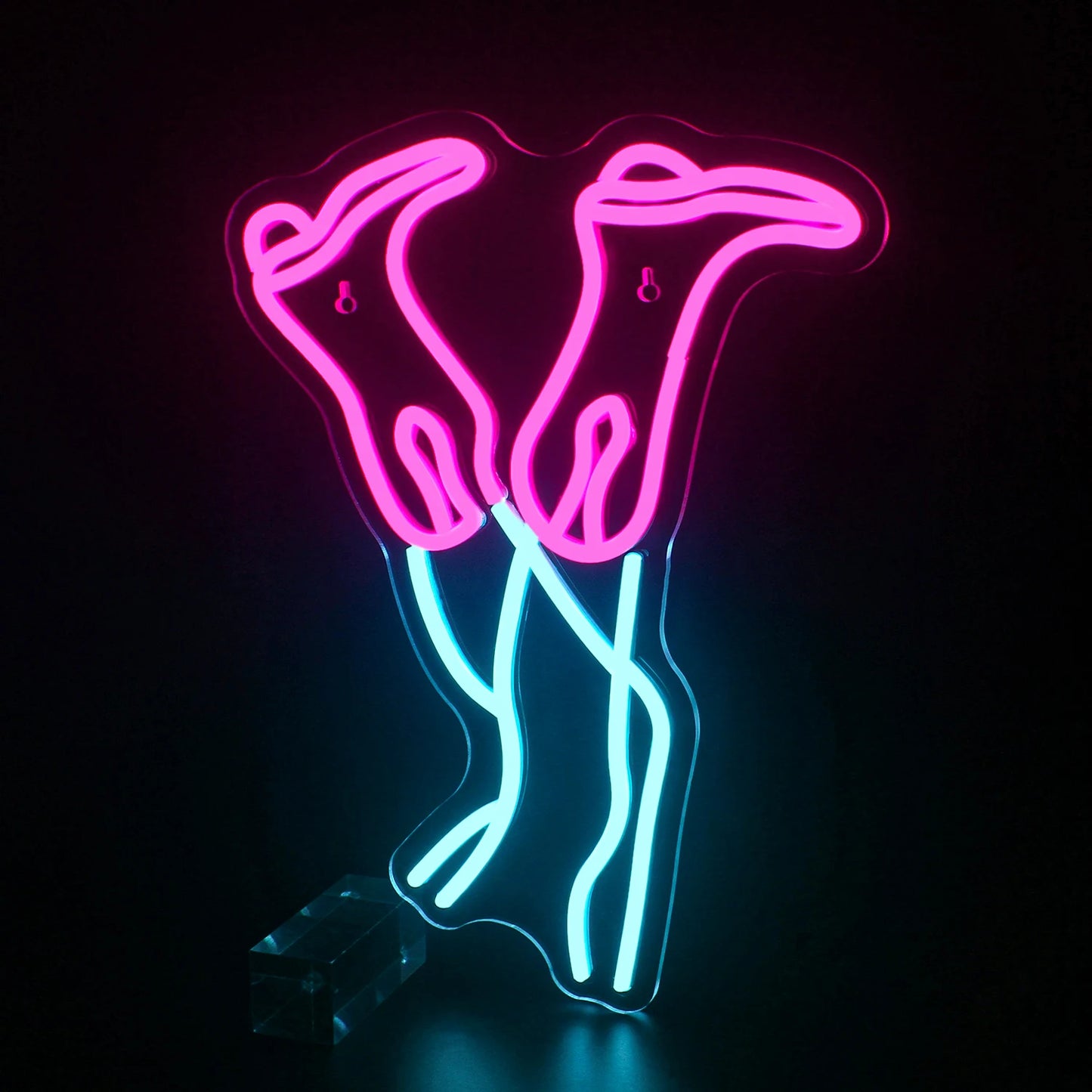 Rosa Cowboystövel 5V USB LED Ljusskylt - Prisvänlig