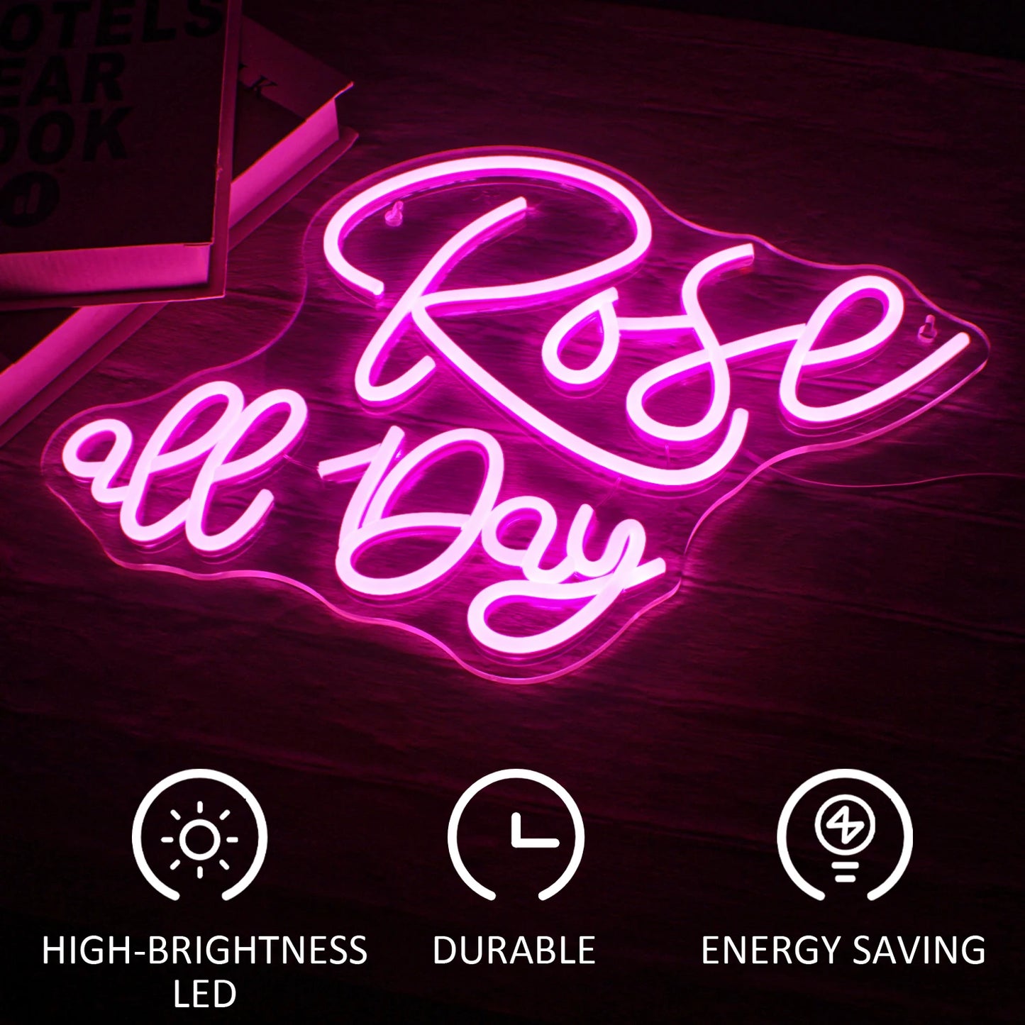 Rose all Day 5V USB LED Ljusskylt - Prisvärd