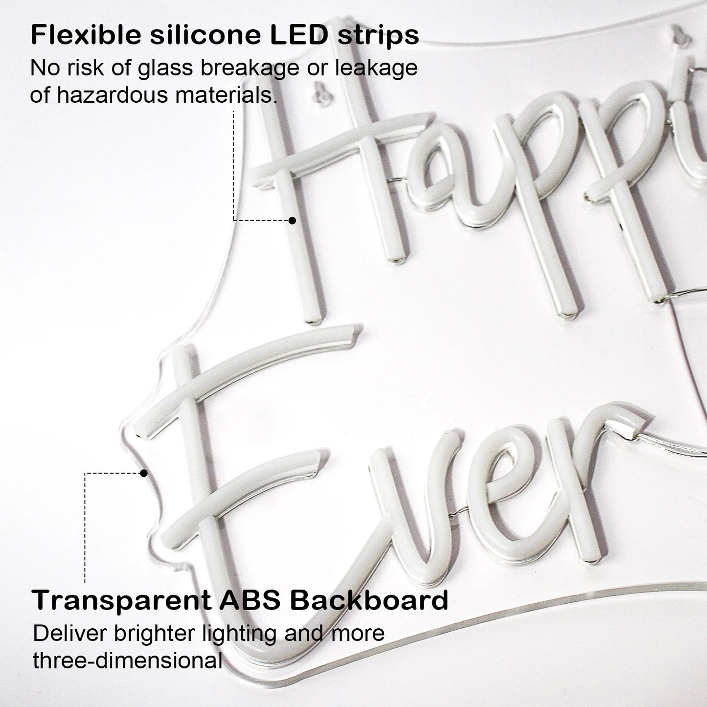 Happily Ever After 5V USB LED Neonskylt - Budgetvänlig