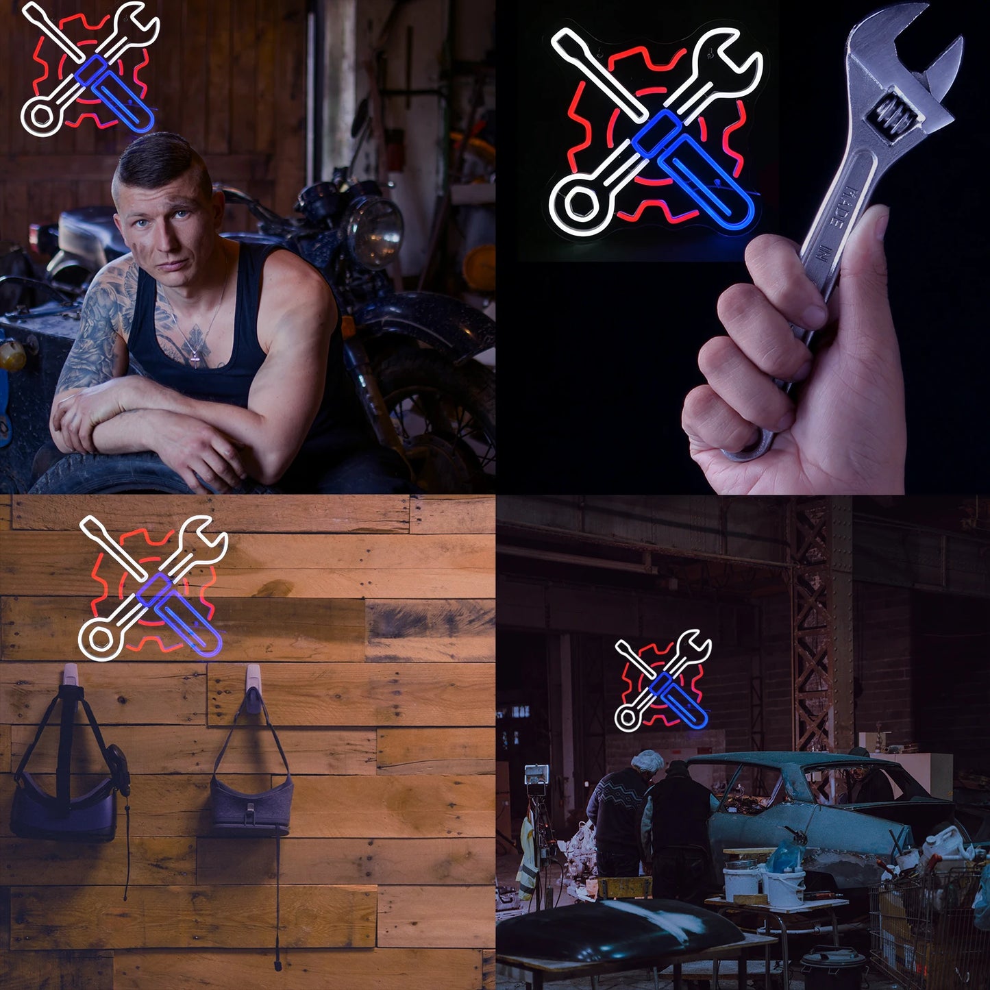 Garage Bilsport 5V USB LED Ljusskylt - Budgetvänlig