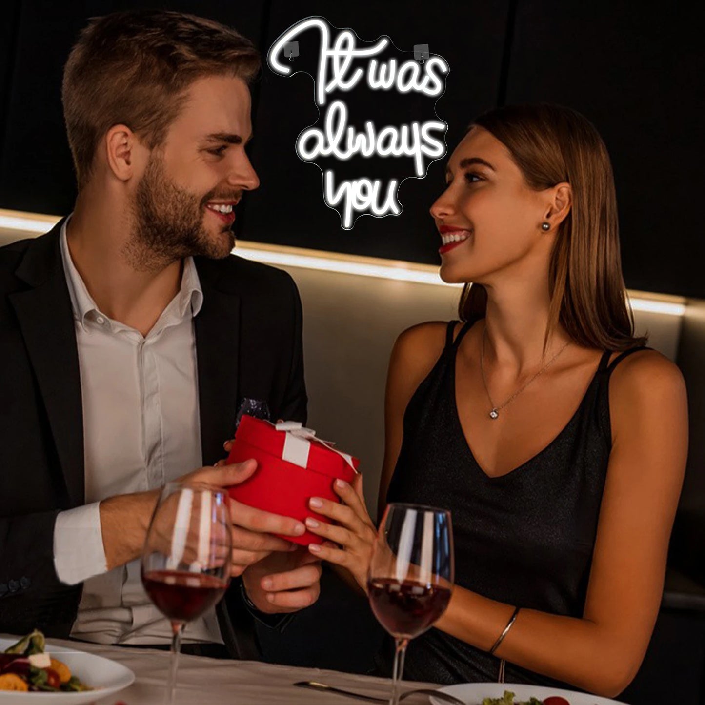 It Was Always You 5V USB LED Ljusskylt - Budgetvänlig