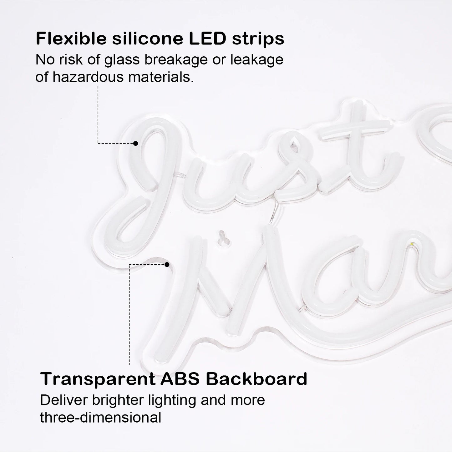 Just Married 5V USB LED Ljusskylt - Budgetvänlig