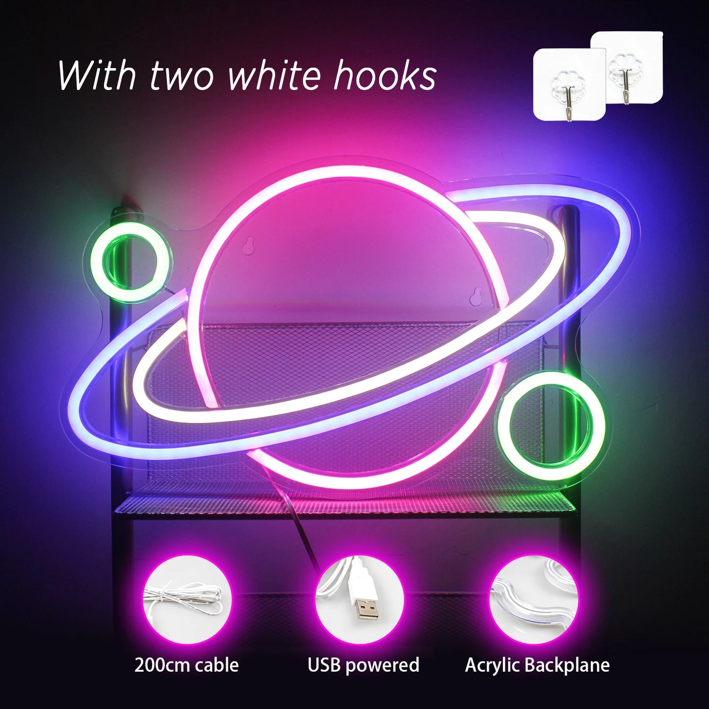 Planet 5V USB LED Ljusskylt - Budgetvänlig