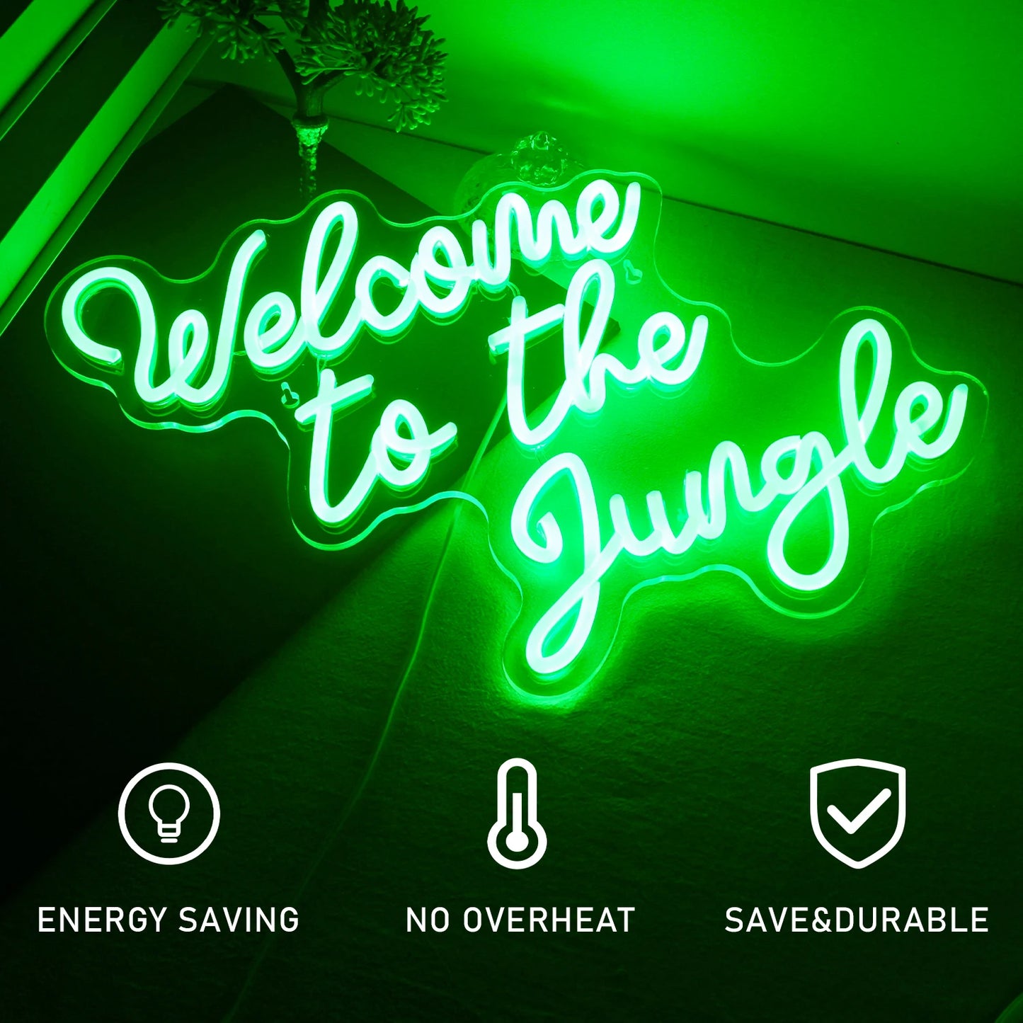 Welcome To The Jungle 5V USB LED Neonskylt - Prisvänlig